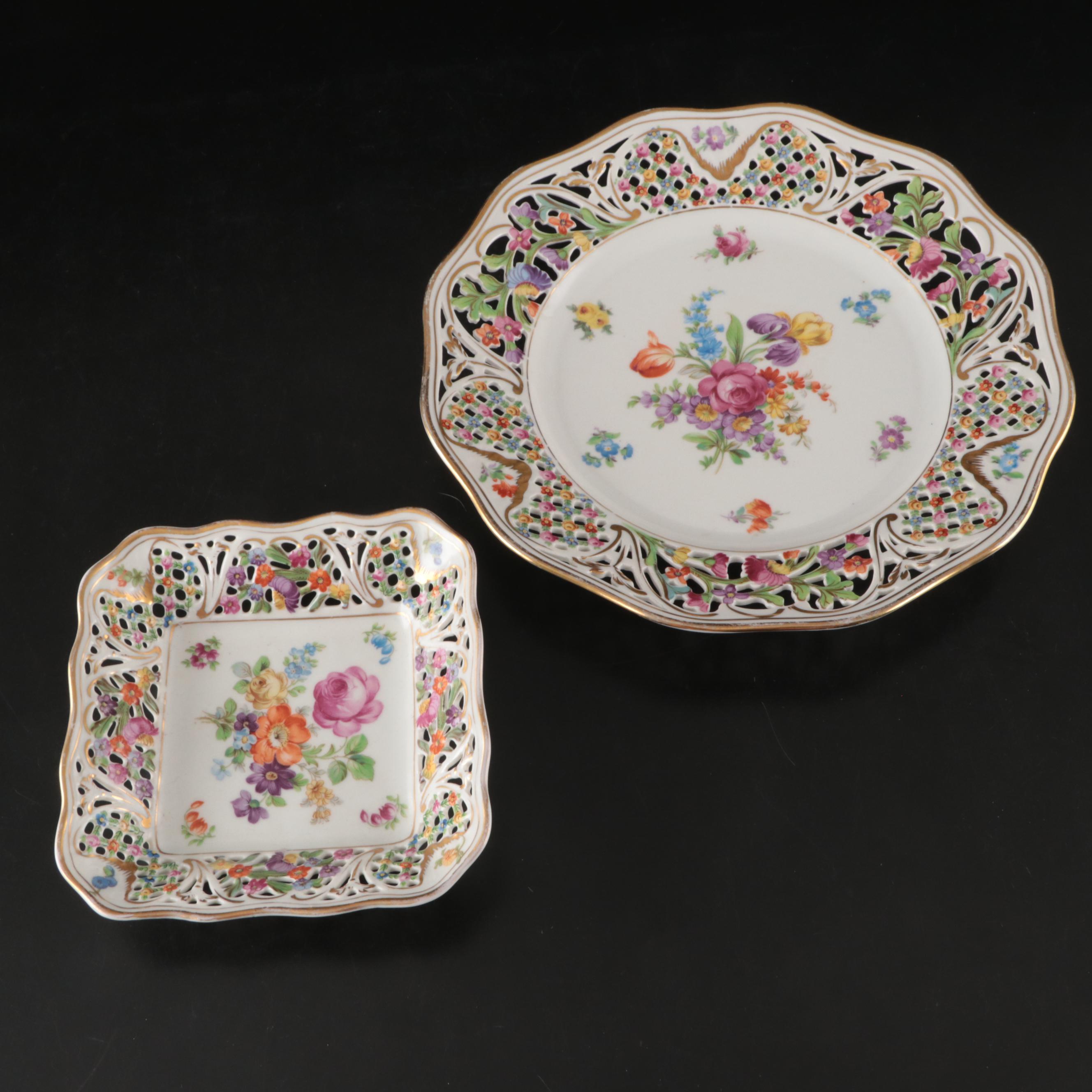 Tirschenreuth "Dresden" Porcelain Dinnerware with Schumann Tray