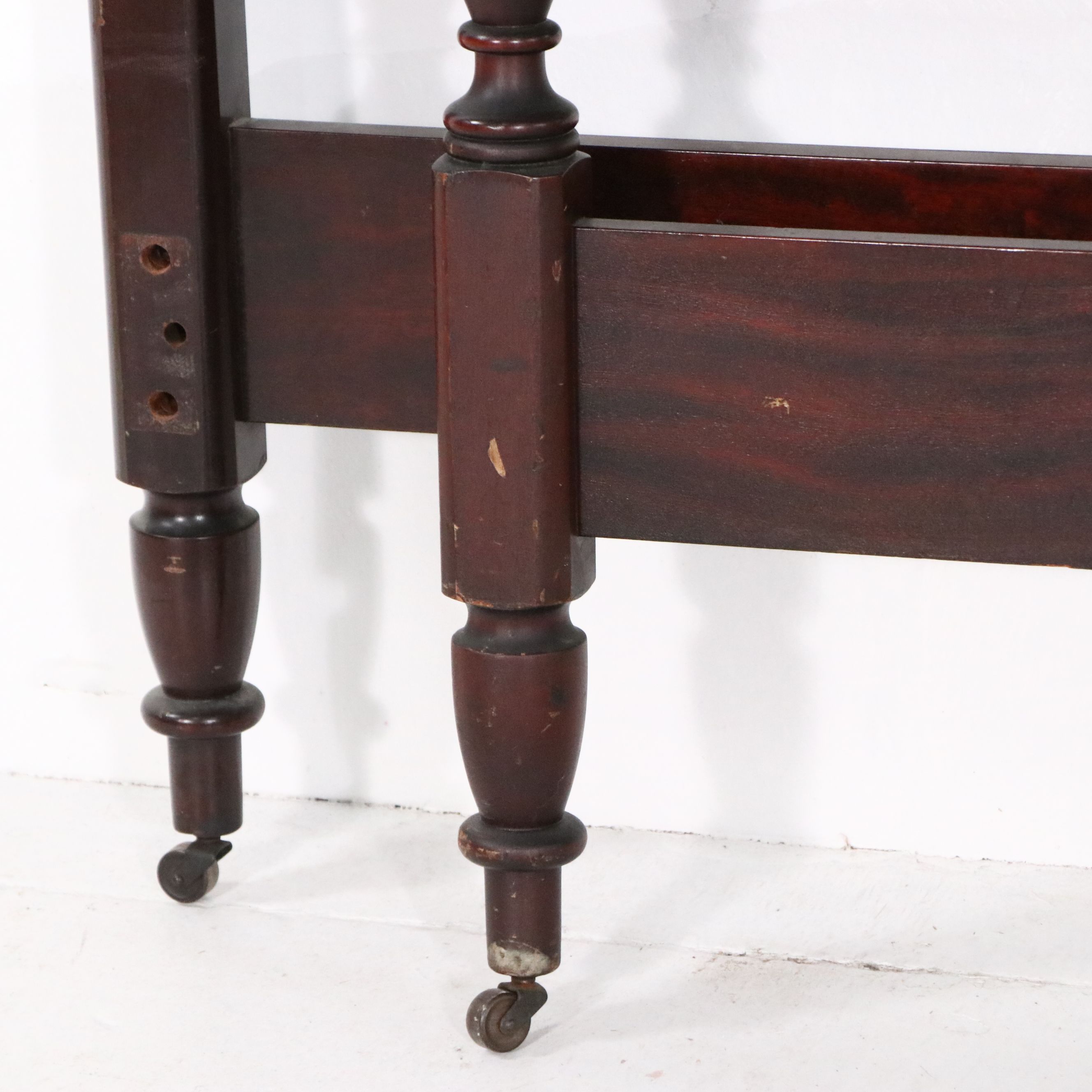 Pair of Robert Mitchell Furniture Co. Federal Style Mahogany Twin Bed Frames