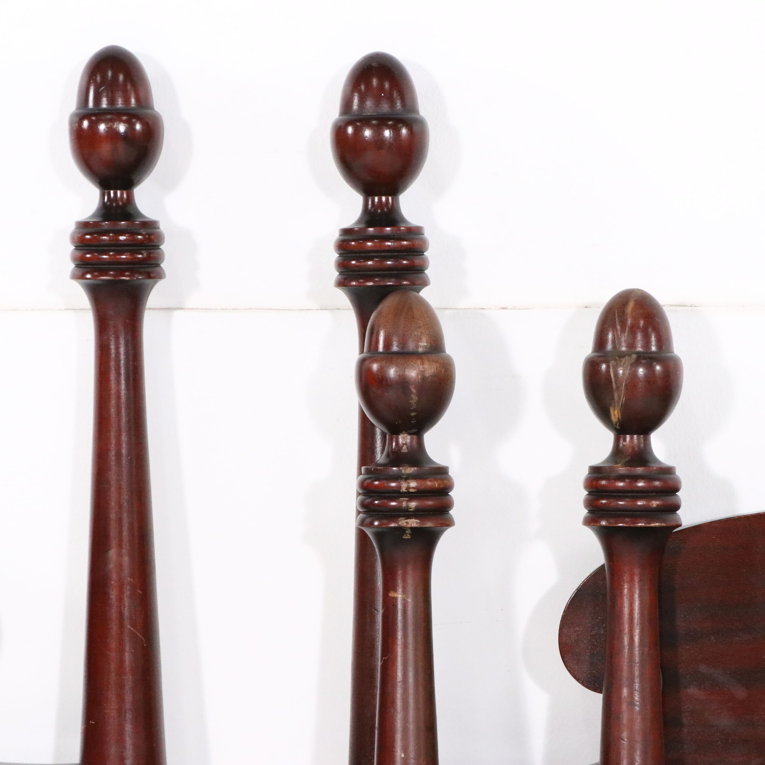 Pair of Robert Mitchell Furniture Co. Federal Style Mahogany Twin Bed Frames