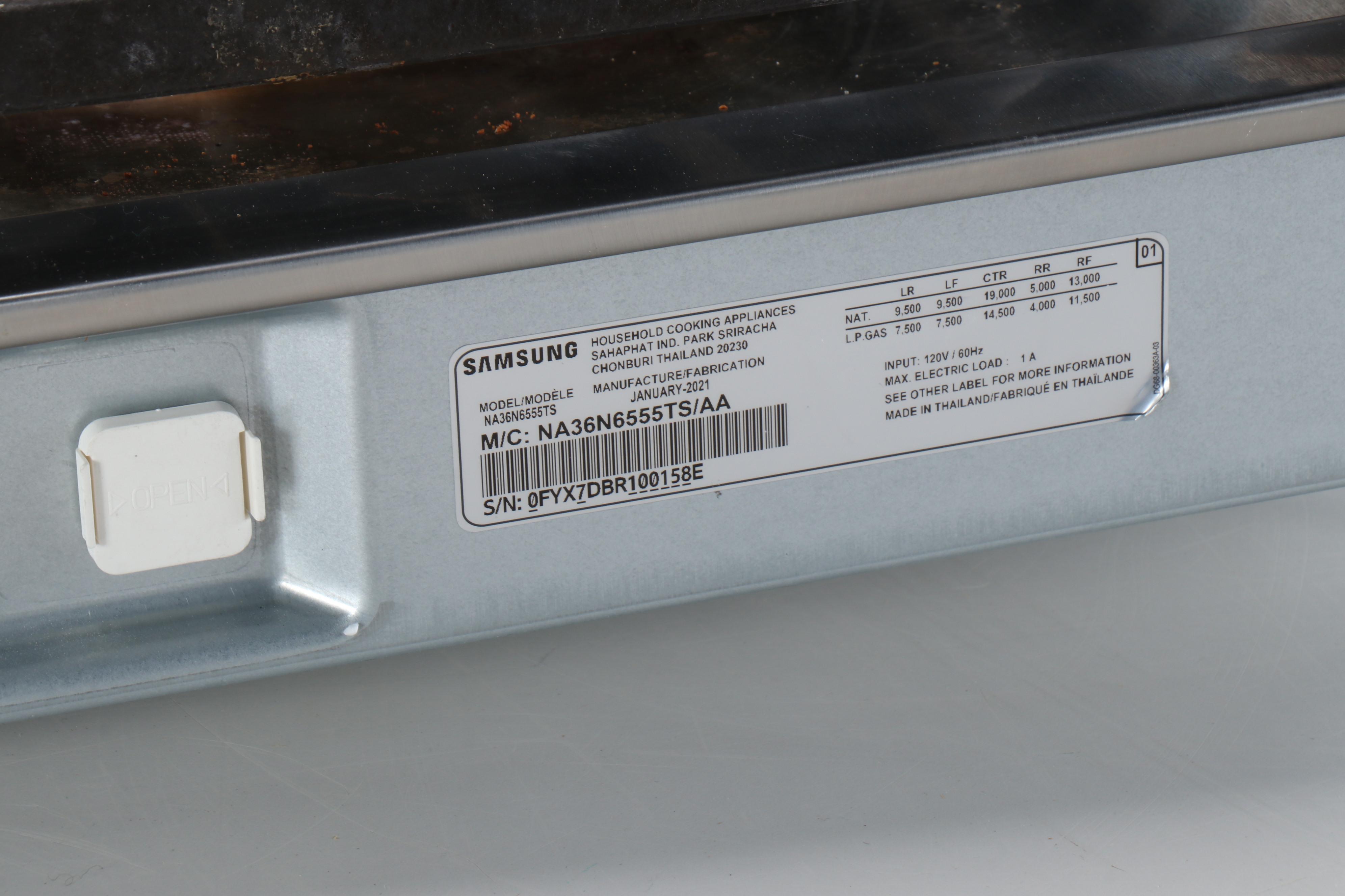 Samsung Satin Stainless Five Burner Gas Cooktop, 2021