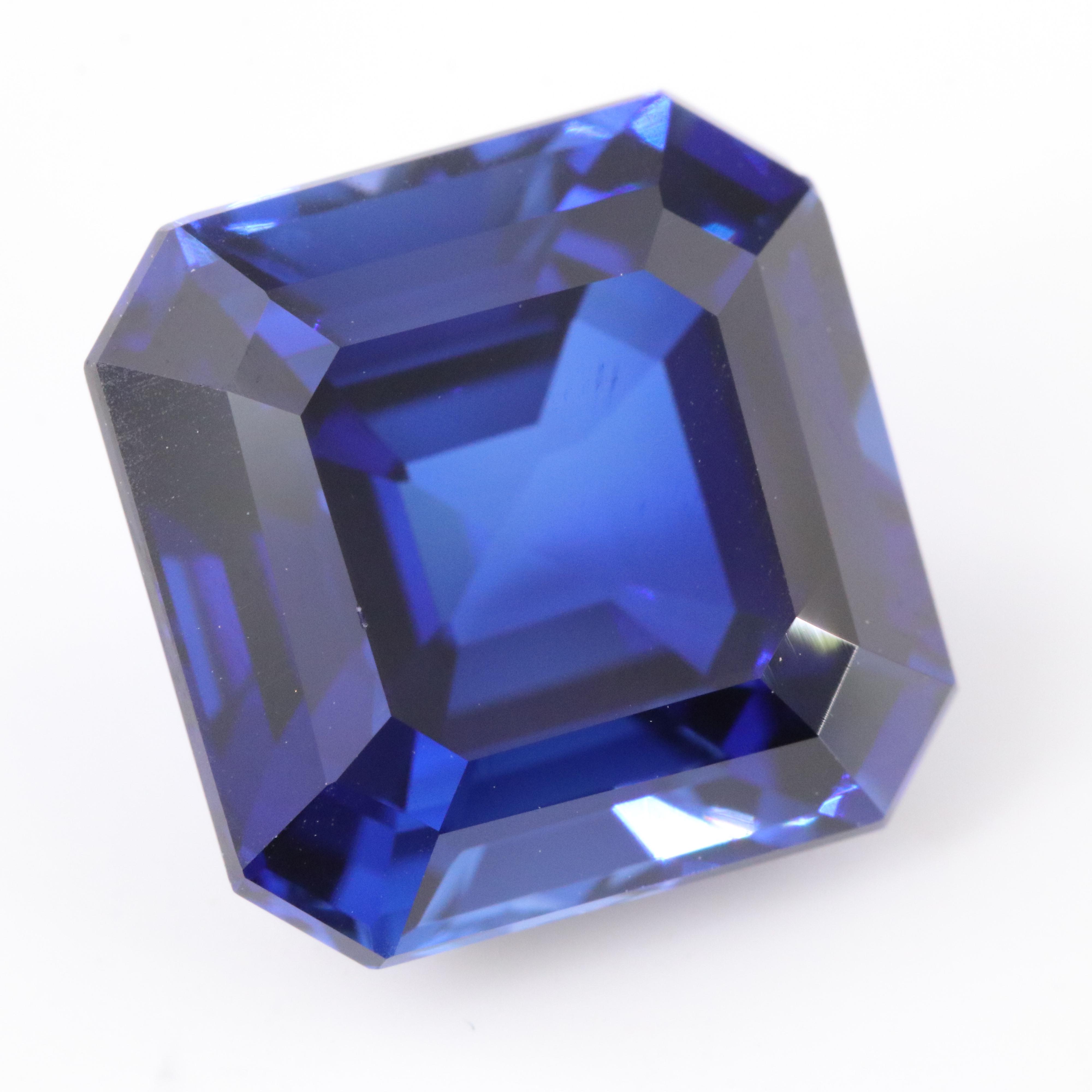 Loose 12.33 CT Lab Grown Sapphire