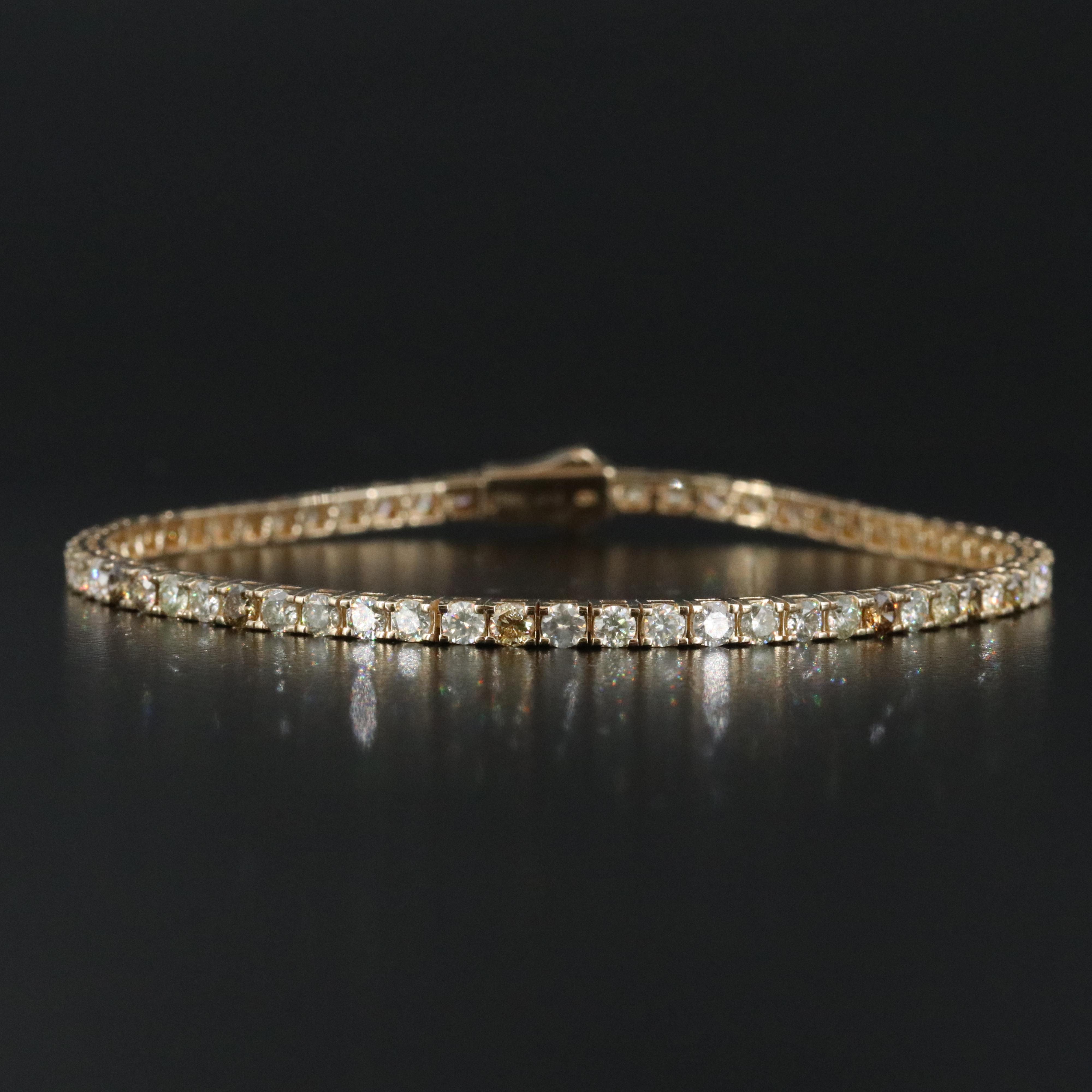 14K 4.04 CTW Fancy Diamond Line Bracelet with IGI Jewelry Report