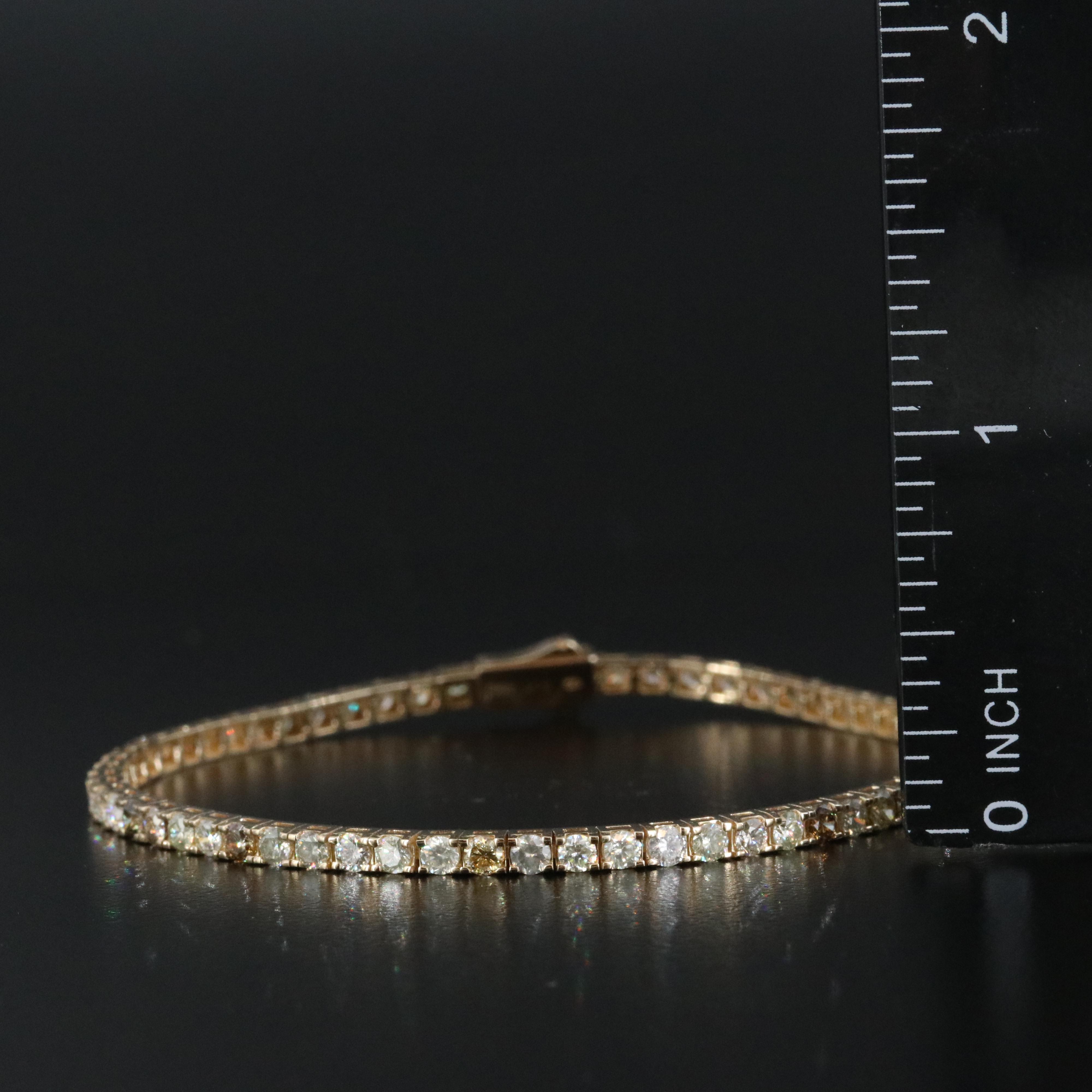 14K 4.04 CTW Fancy Diamond Line Bracelet with IGI Jewelry Report