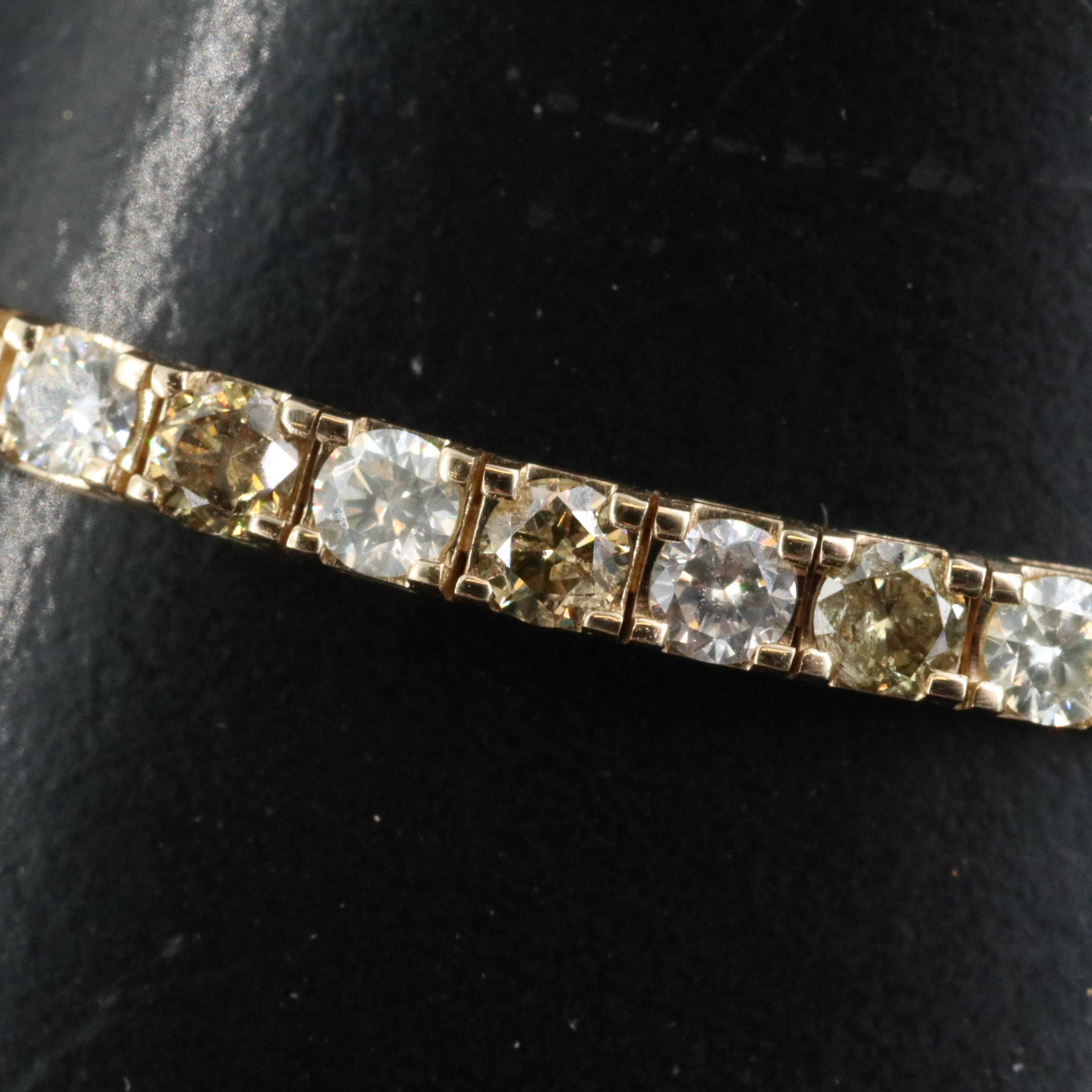 14K 4.04 CTW Fancy Diamond Line Bracelet with IGI Jewelry Report