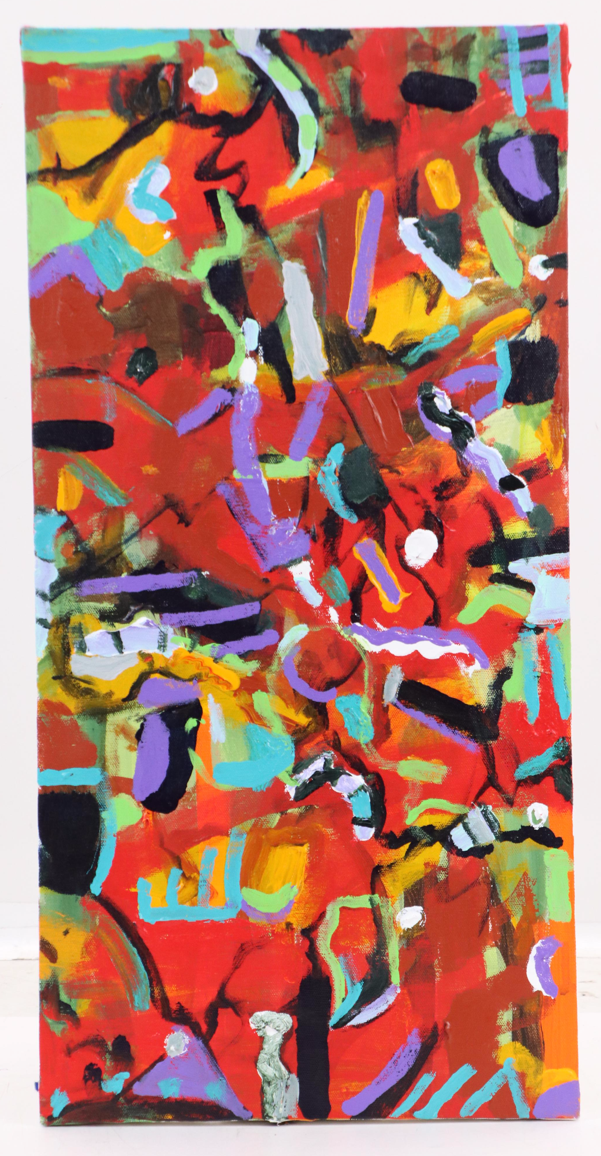 Vibrant Abstract Acrylic Painting, 21st Century