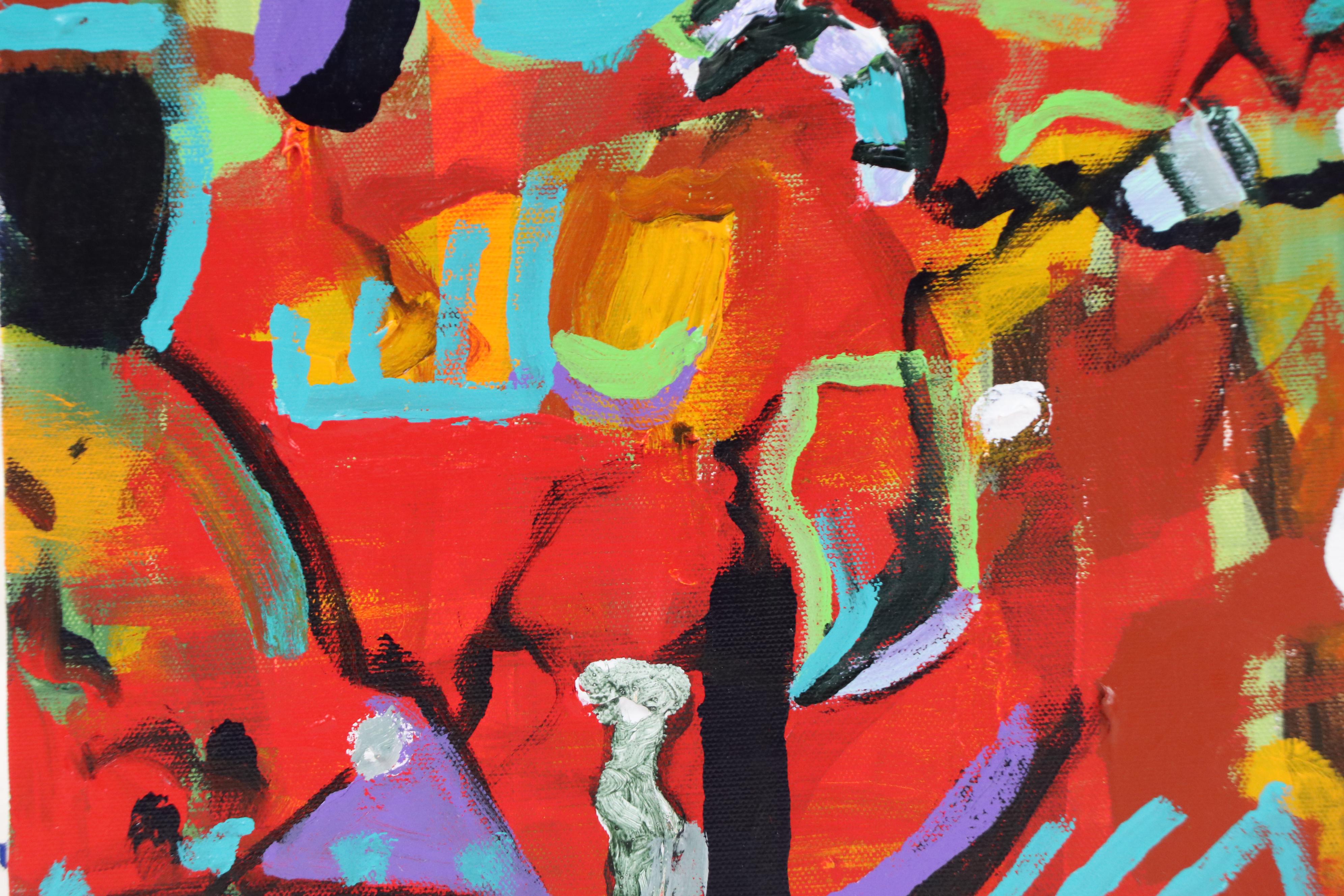 Vibrant Abstract Acrylic Painting, 21st Century