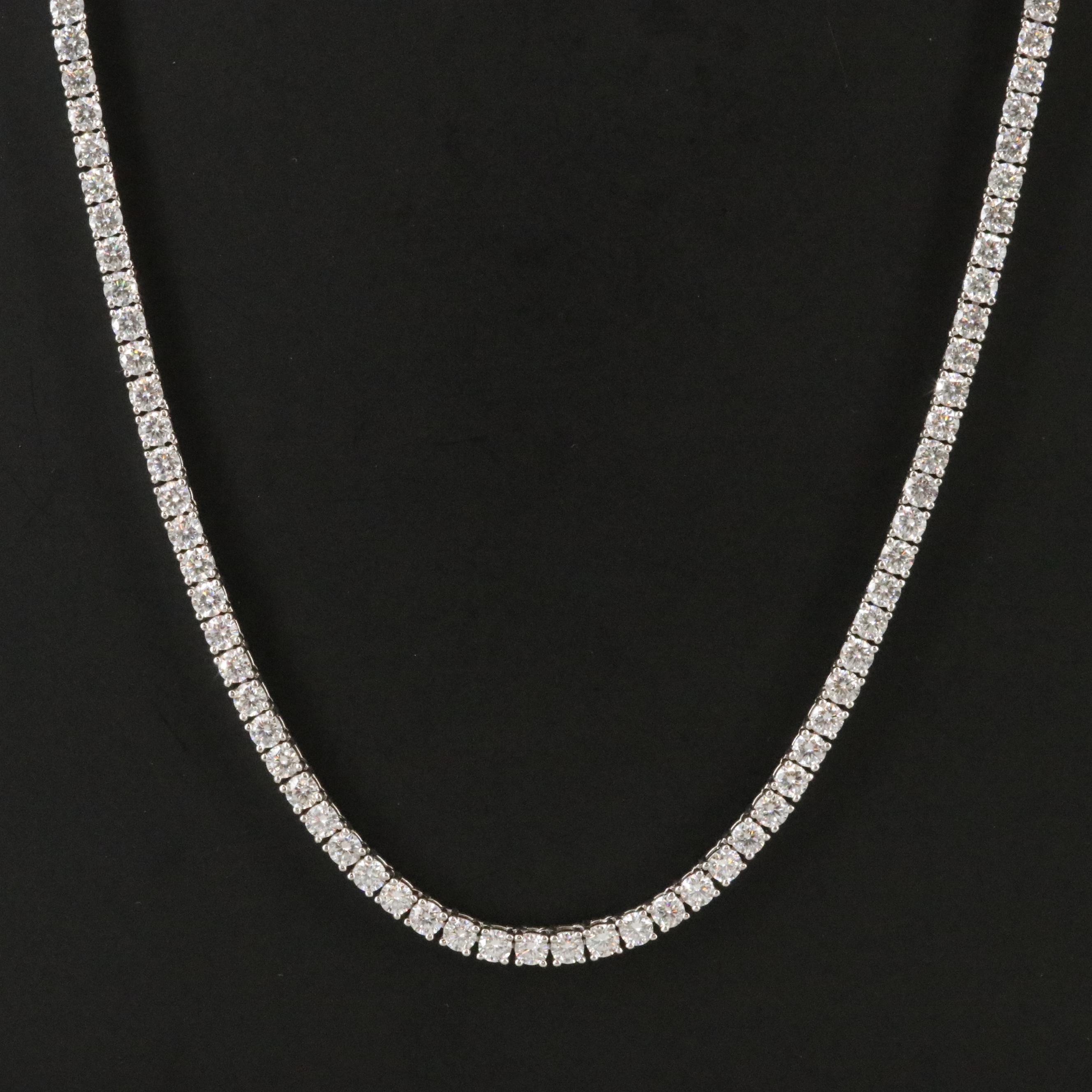 Sterling Moissanite Rivière Necklace