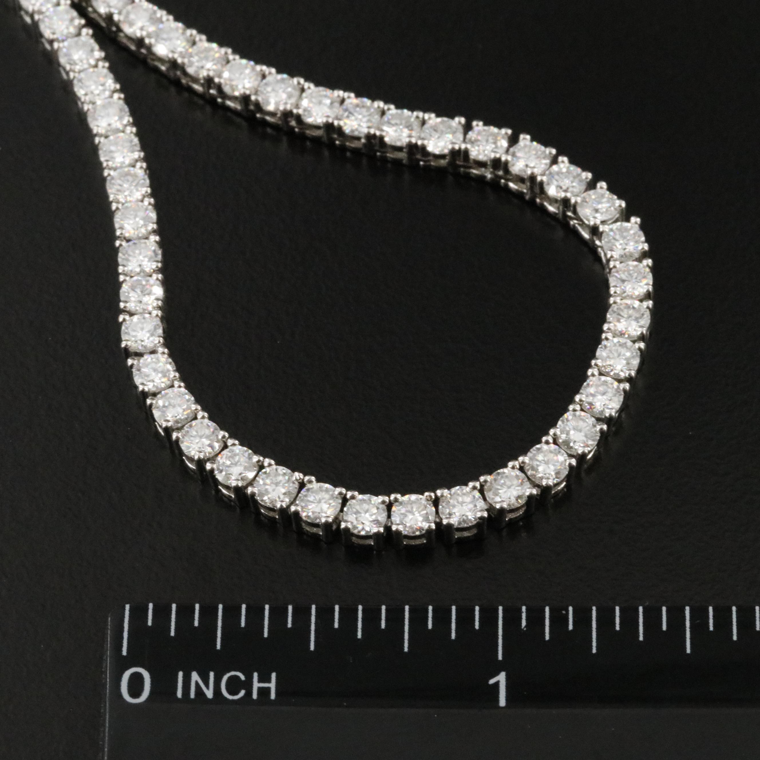 Sterling Moissanite Rivière Necklace