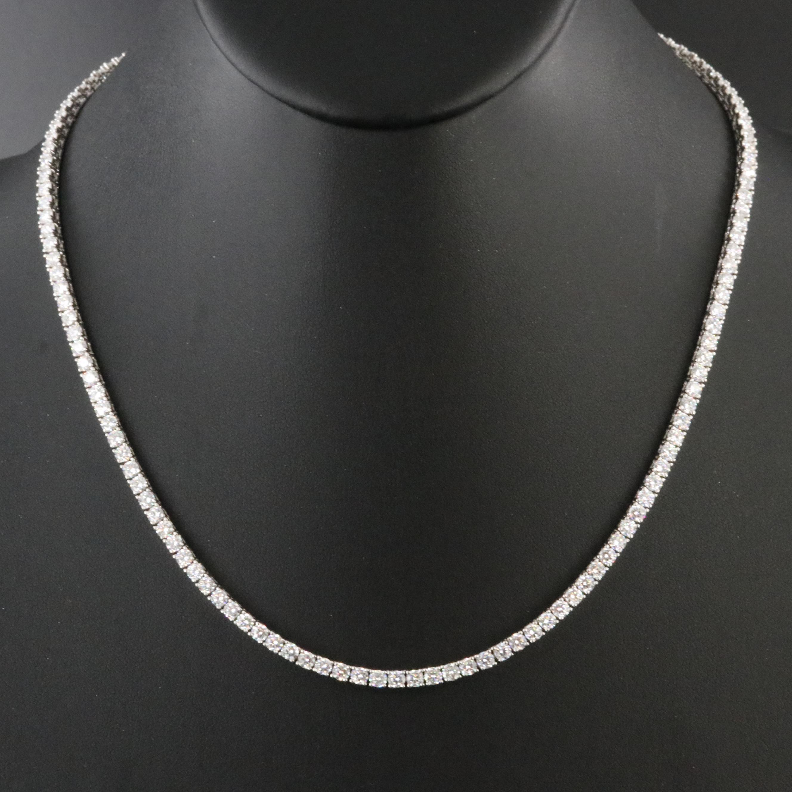 Sterling Moissanite Rivière Necklace