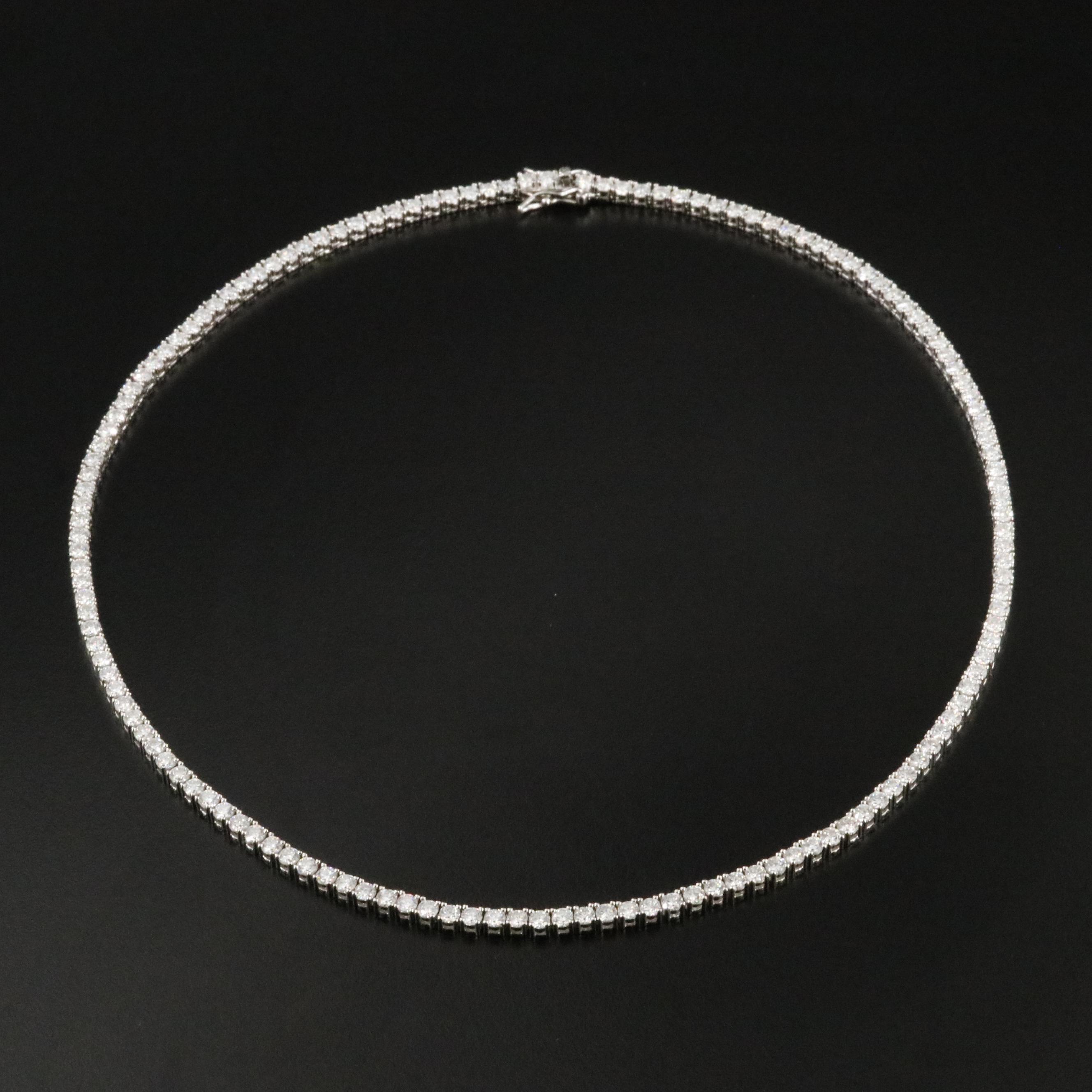 Sterling Moissanite Rivière Necklace
