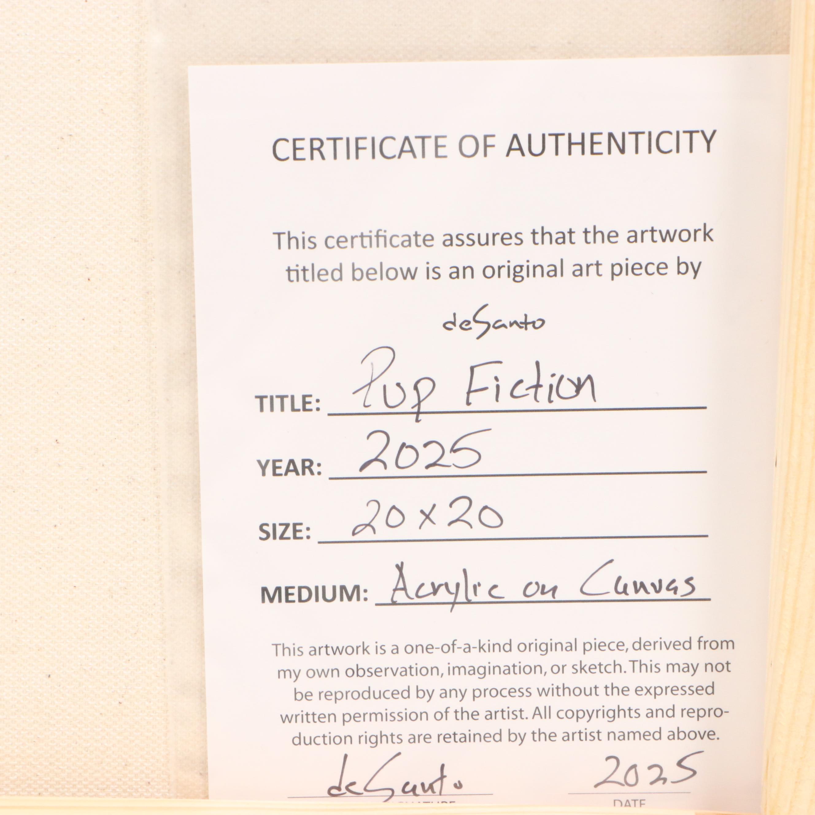 deSanto Acrylic Painting "Pup Fiction," 2025