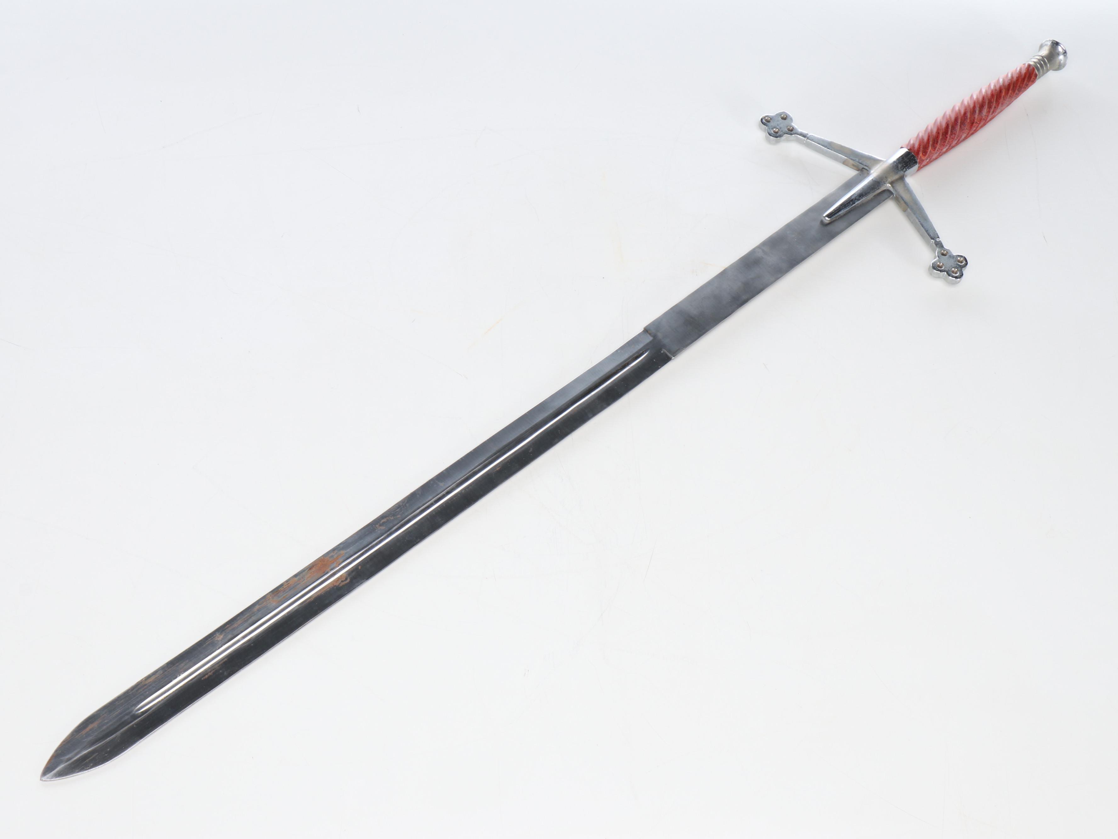 Scottish Claymore Style Sword in Leather Scabbard