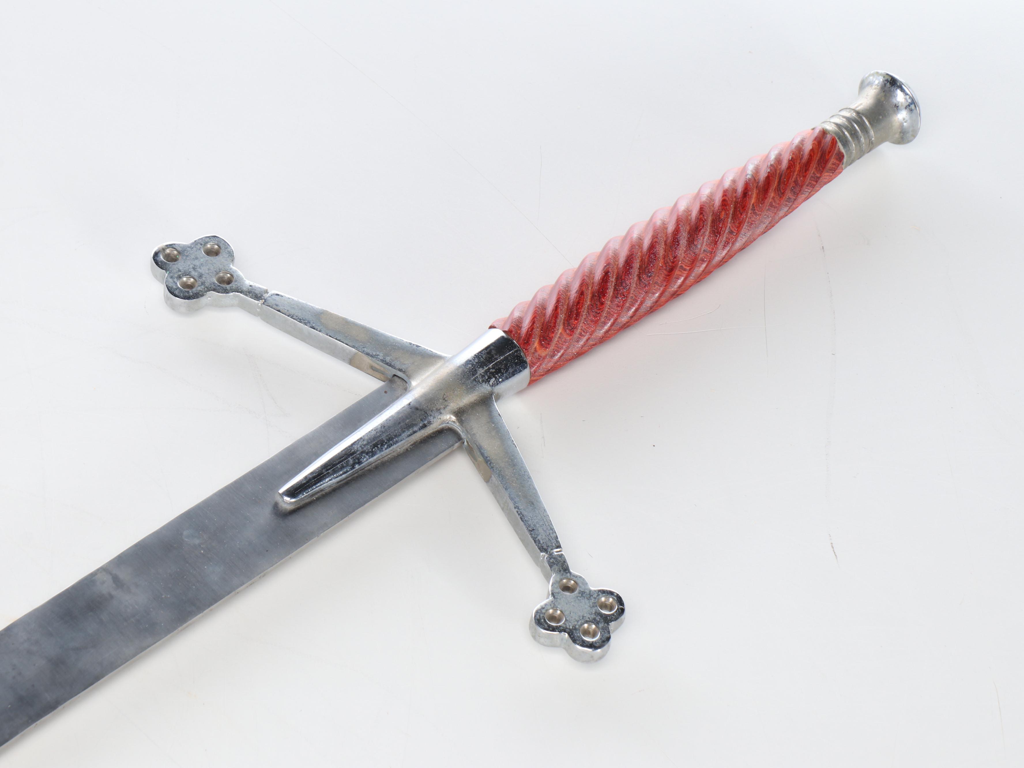 Scottish Claymore Style Sword in Leather Scabbard