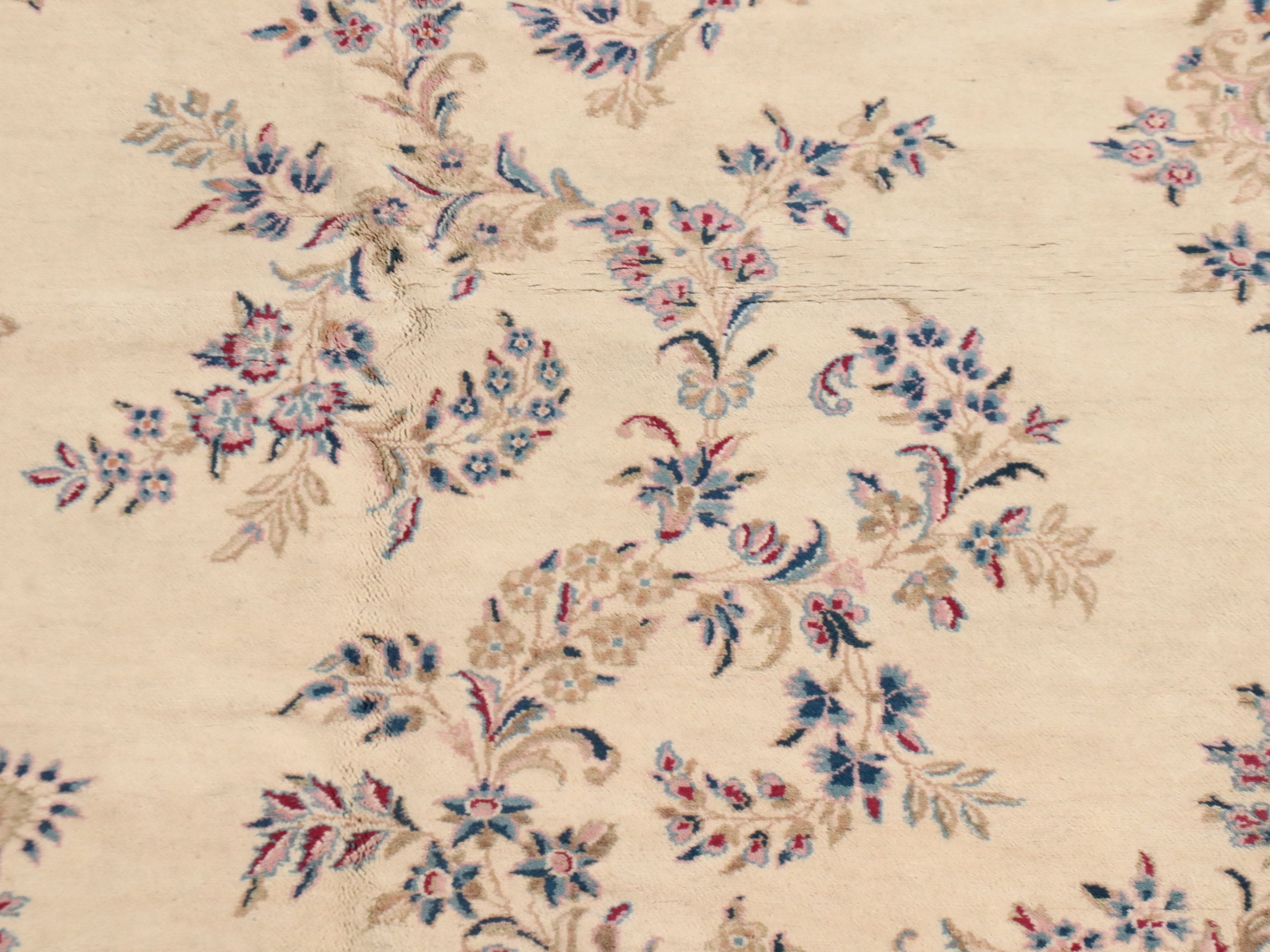 10'6 x 17'2 Hand-Knotted Persian Kirman Room-Sized Rug