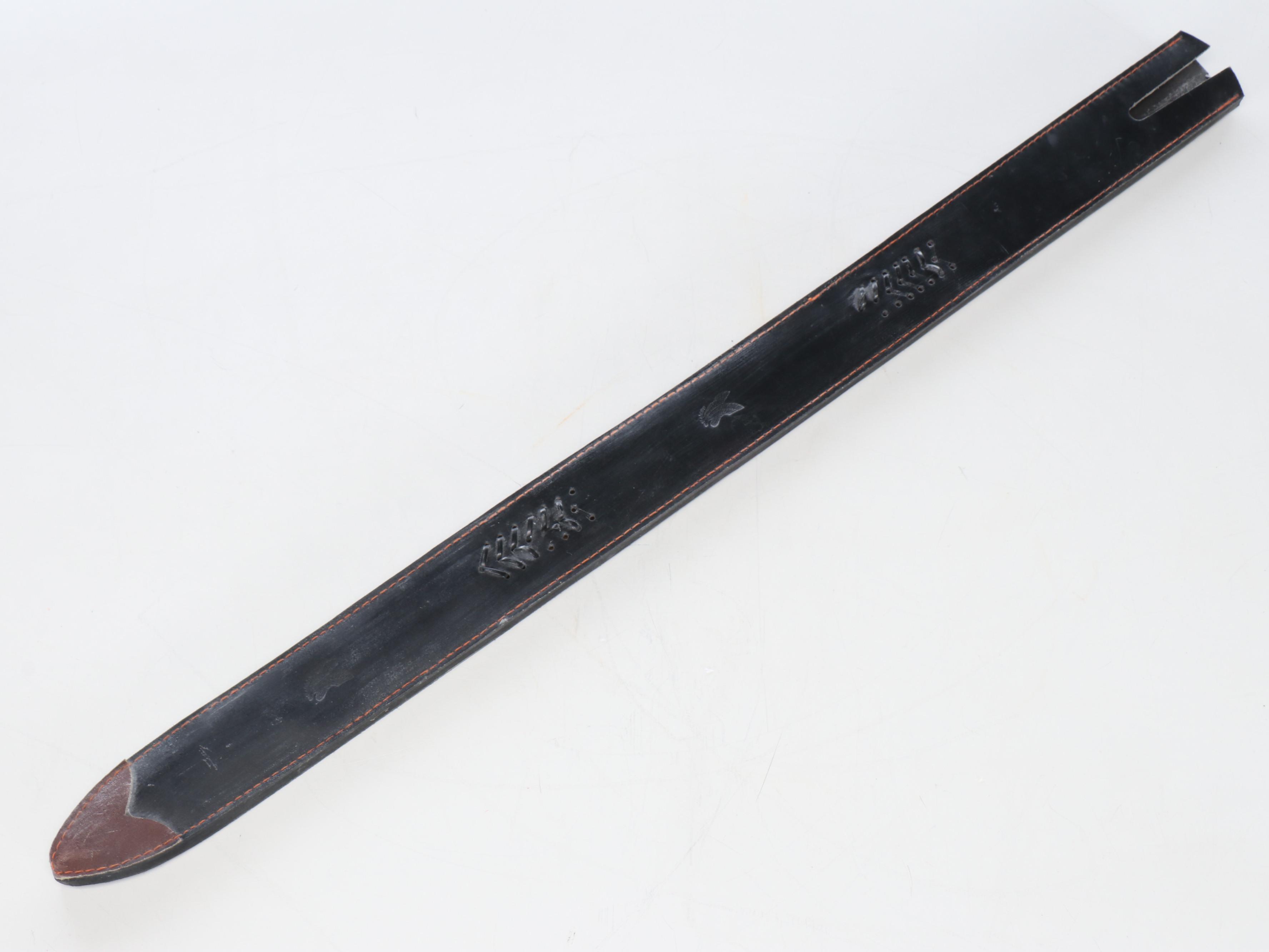 Scottish Claymore Style Sword in Leather Scabbard