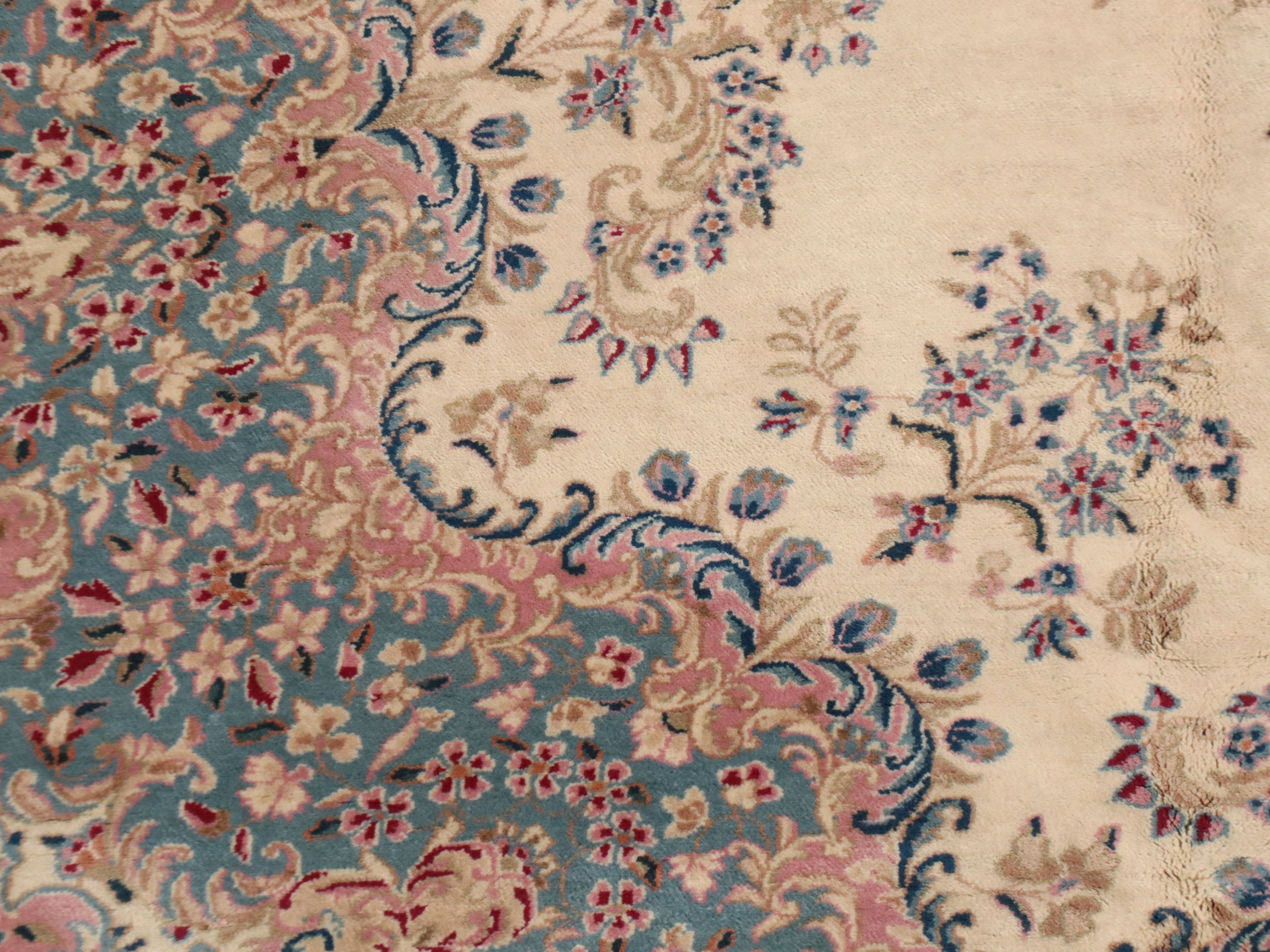 10'6 x 17'2 Hand-Knotted Persian Kirman Room-Sized Rug