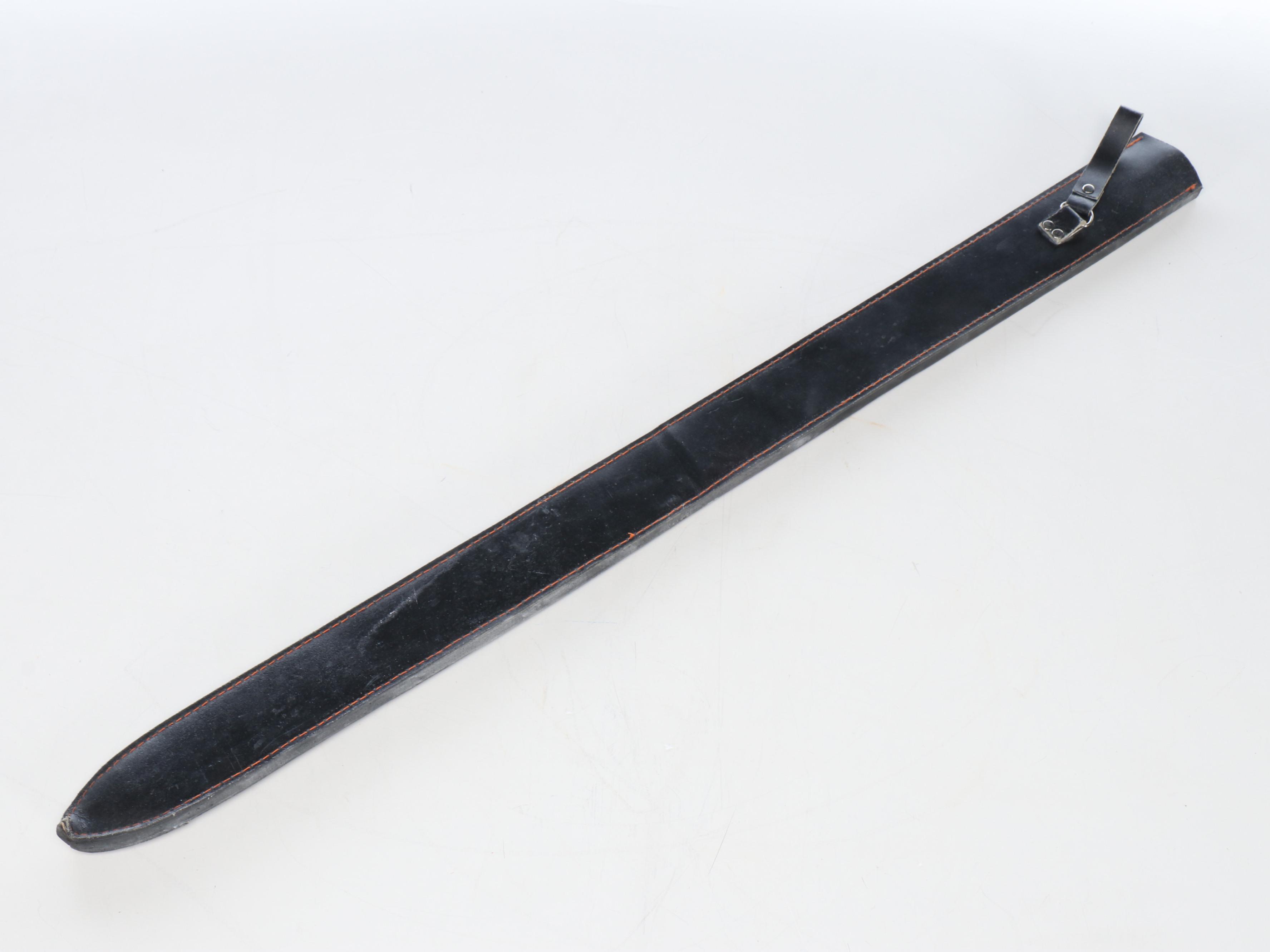 Scottish Claymore Style Sword in Leather Scabbard