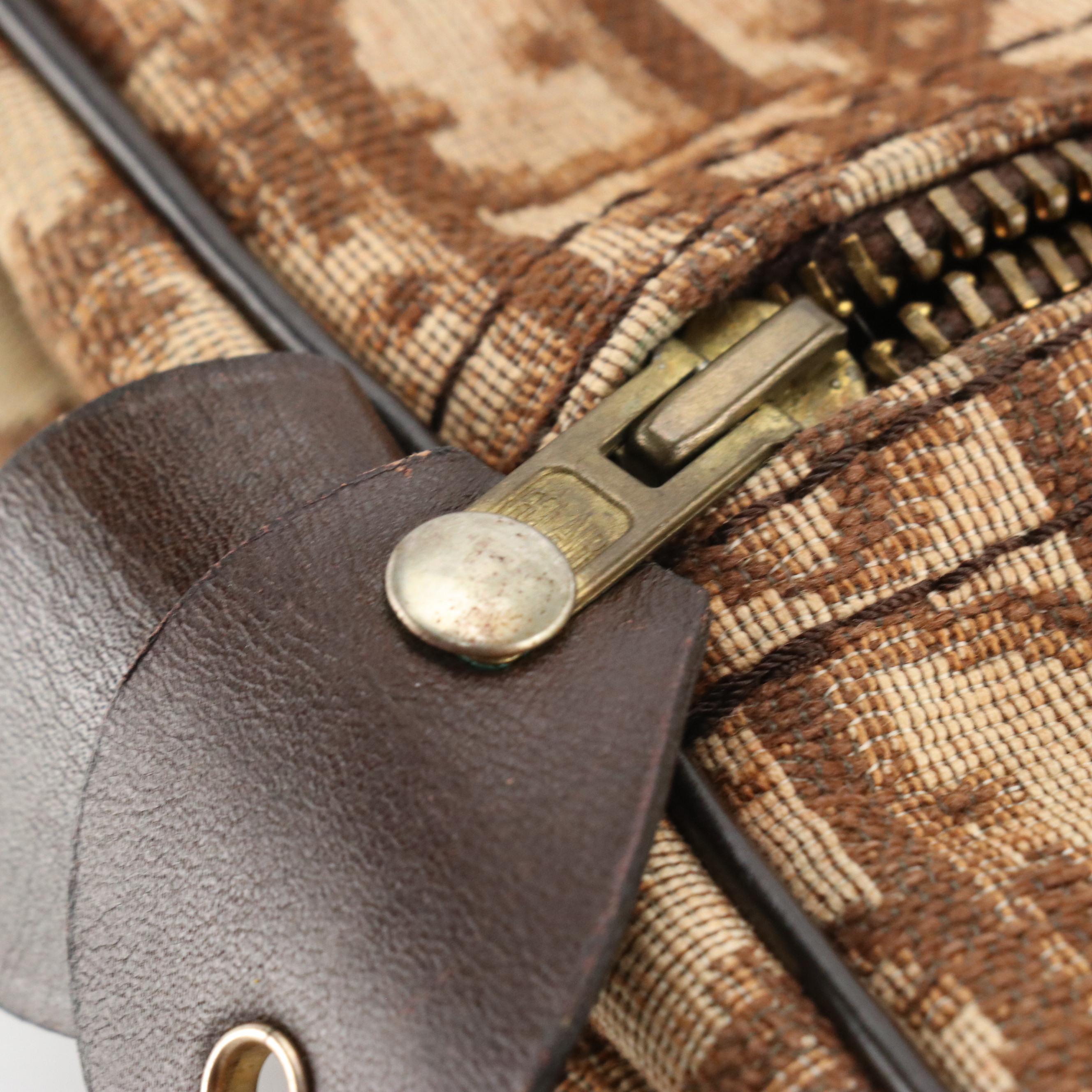 Christian Dior Small Duffle Bag in Dior Oblique Canvas with Leather Trim, 1970s