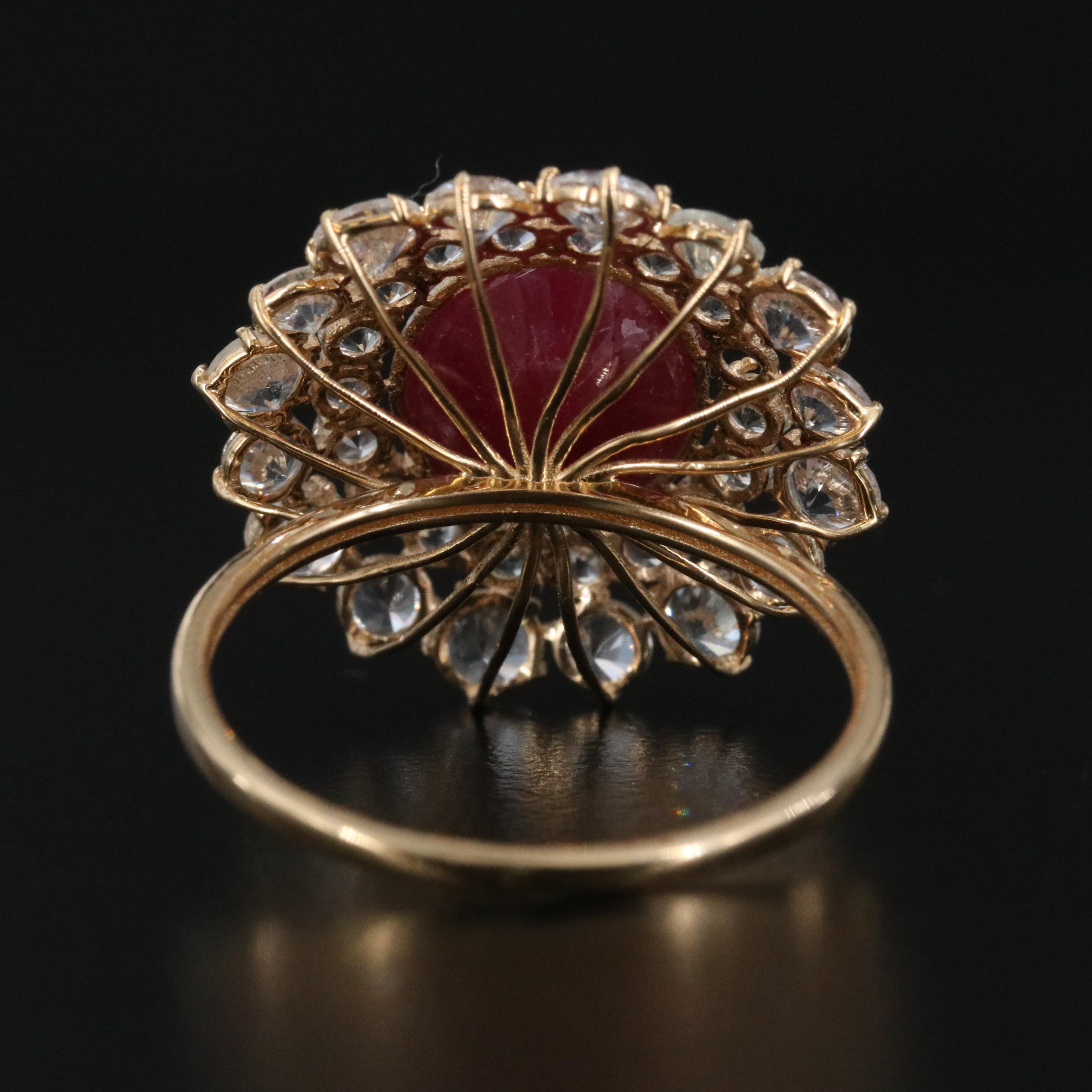 14K 3.73 CT Ruby and White Sapphire Ring with IGI Report