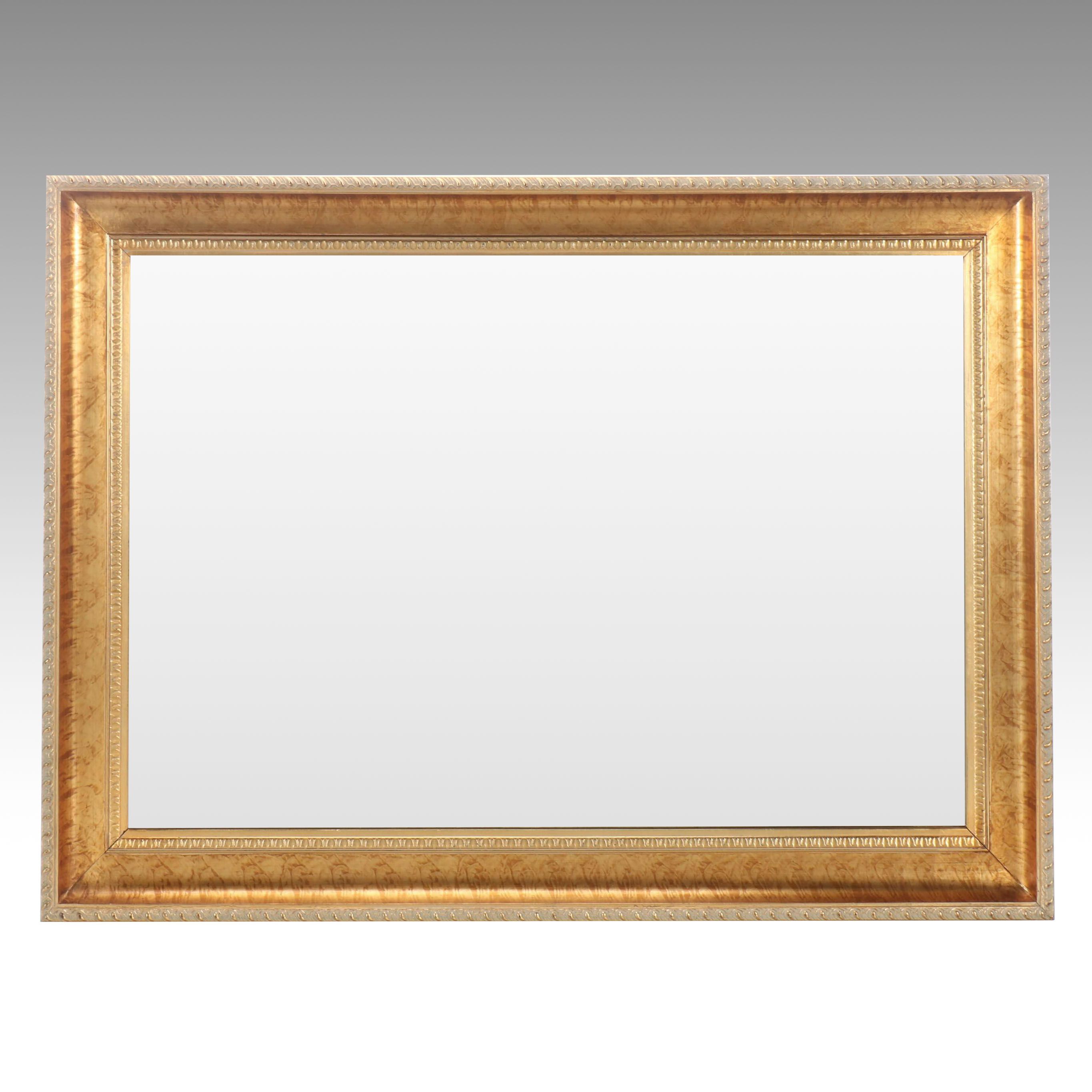 Carolina Mirror Company Gilt Finished Beveled Wood Wall Mirror