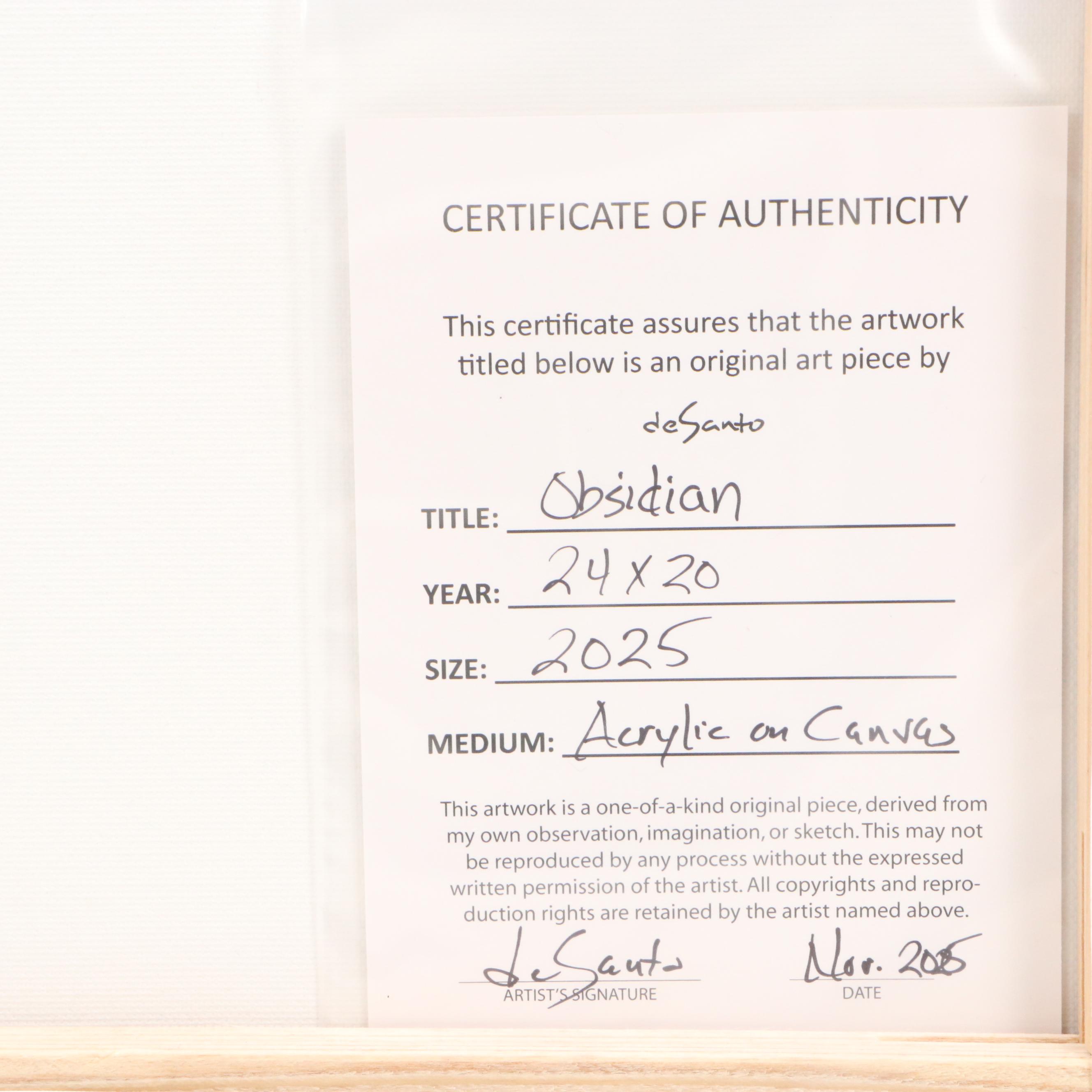 deSanto Acrylic Painting "Obsidian," 2025