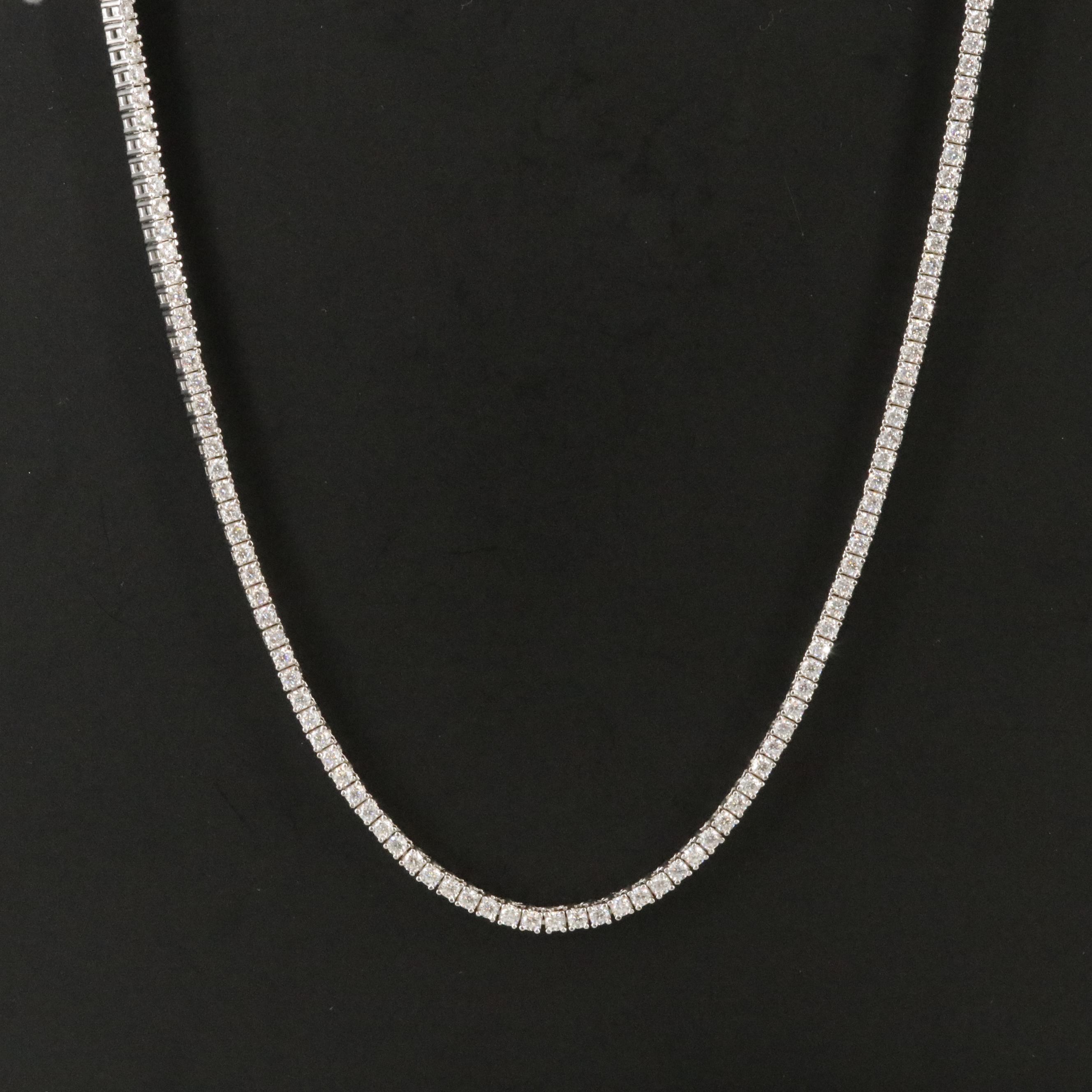 Sterling Moissanite Rivière Necklace