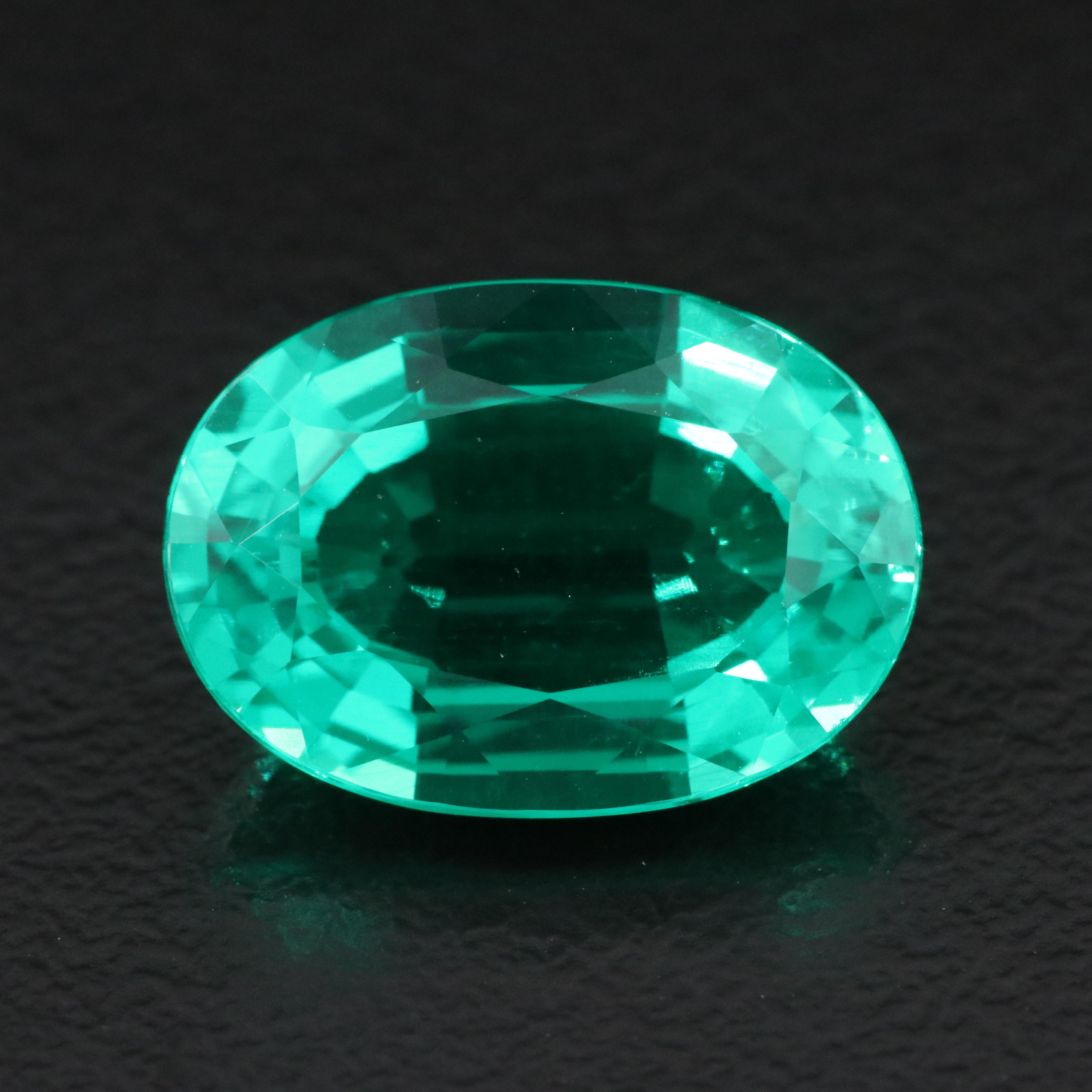 Loose 5.85 CT Lab Grown Emerald