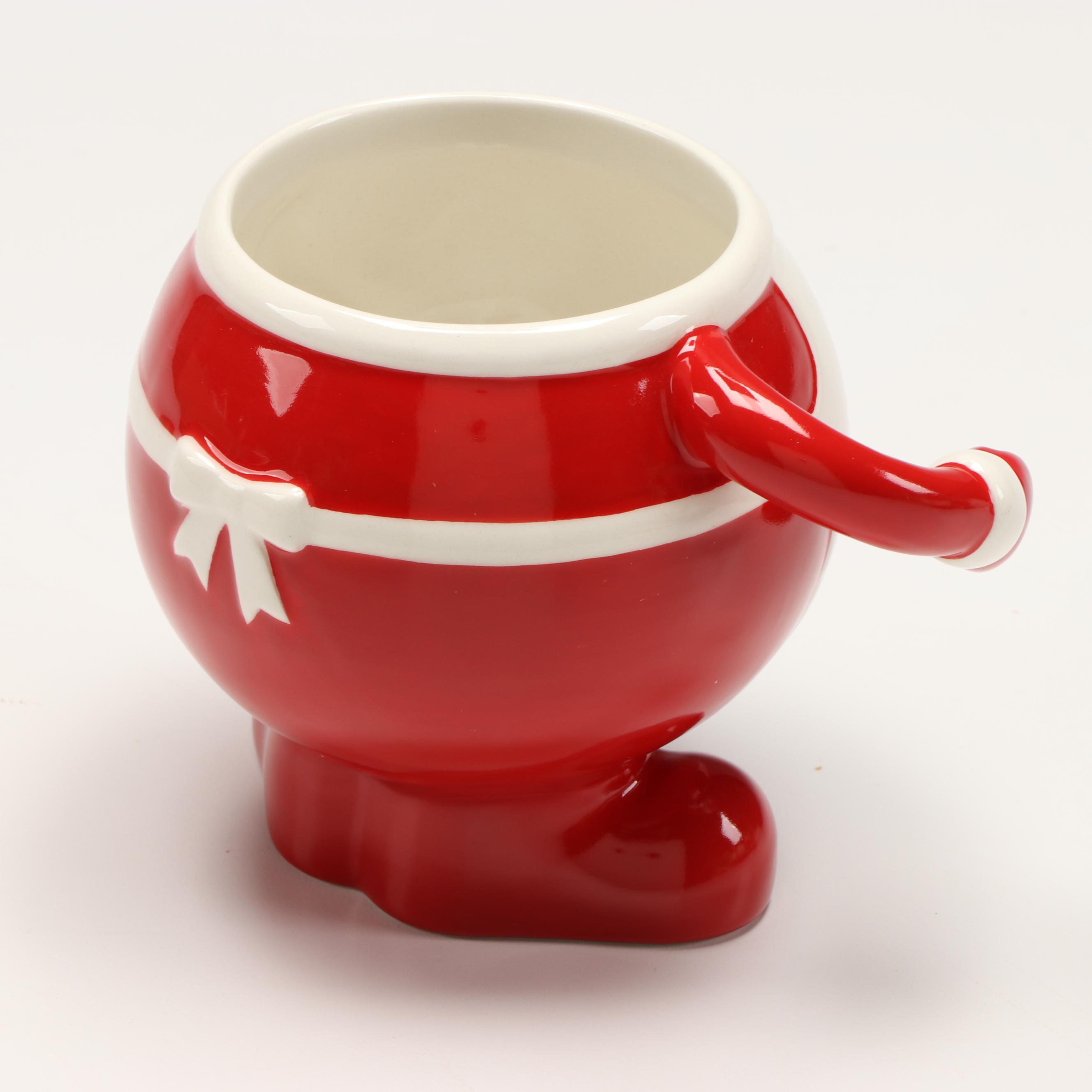 MacKenzie-Childs Ceramic Peppermint Christmas Mugs