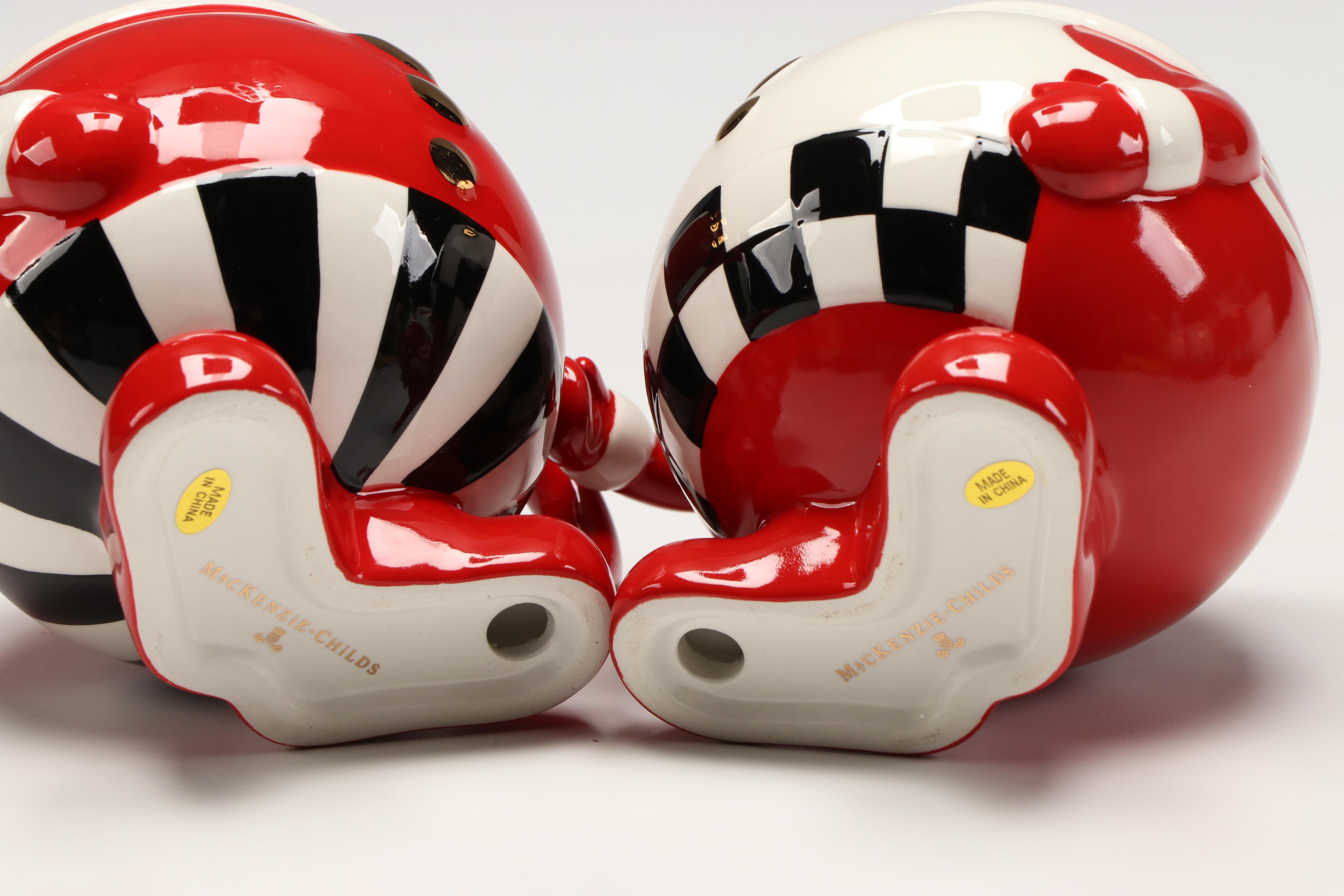 MacKenzie-Childs Ceramic Peppermint Christmas Mugs