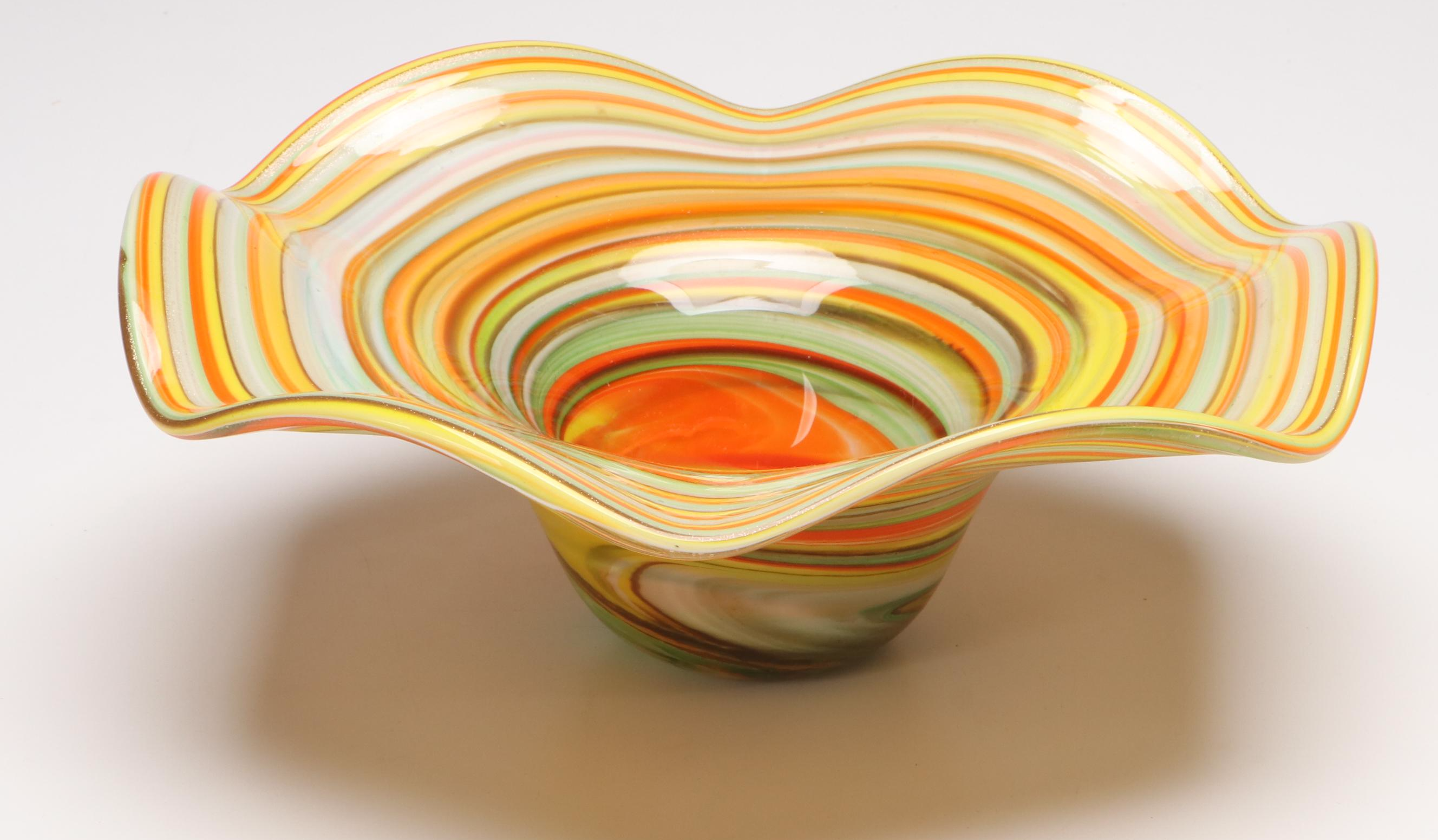 Murano Style Art Glass Ashtray and Bowls