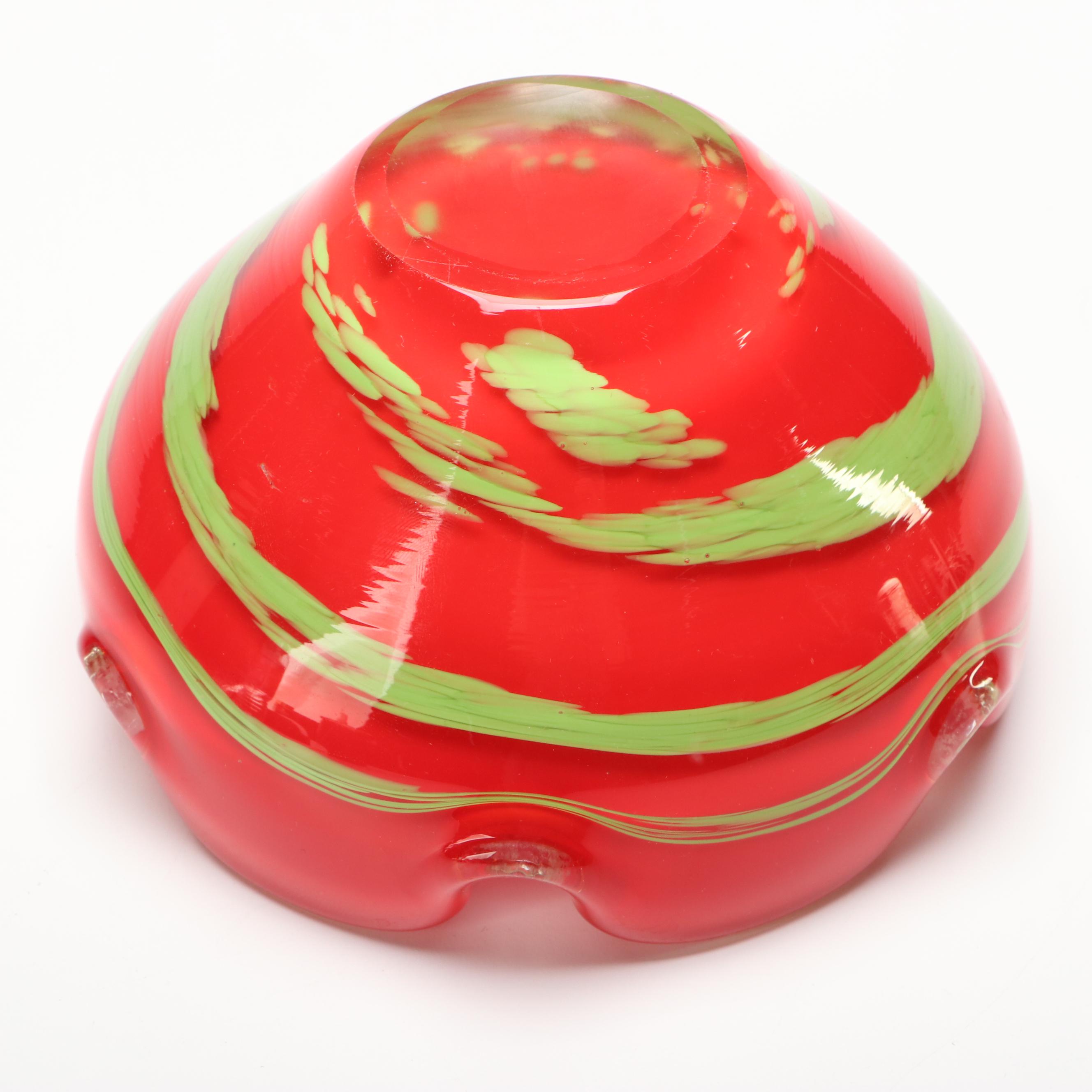 Murano Style Art Glass Ashtray and Bowls