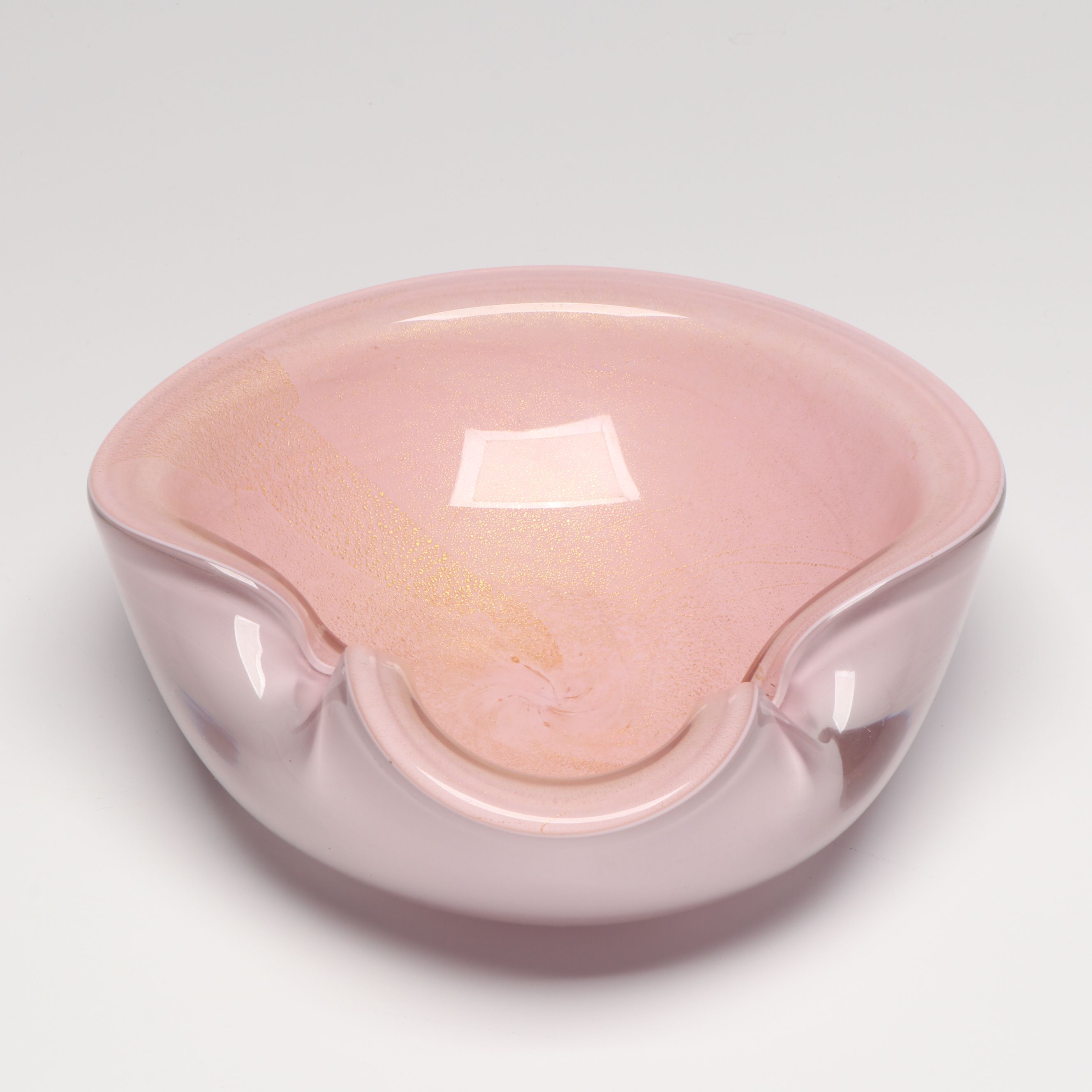 Alfredo Barbini Biomorphic and Bullicante Murano Glass Bowls, Mid-20th Century