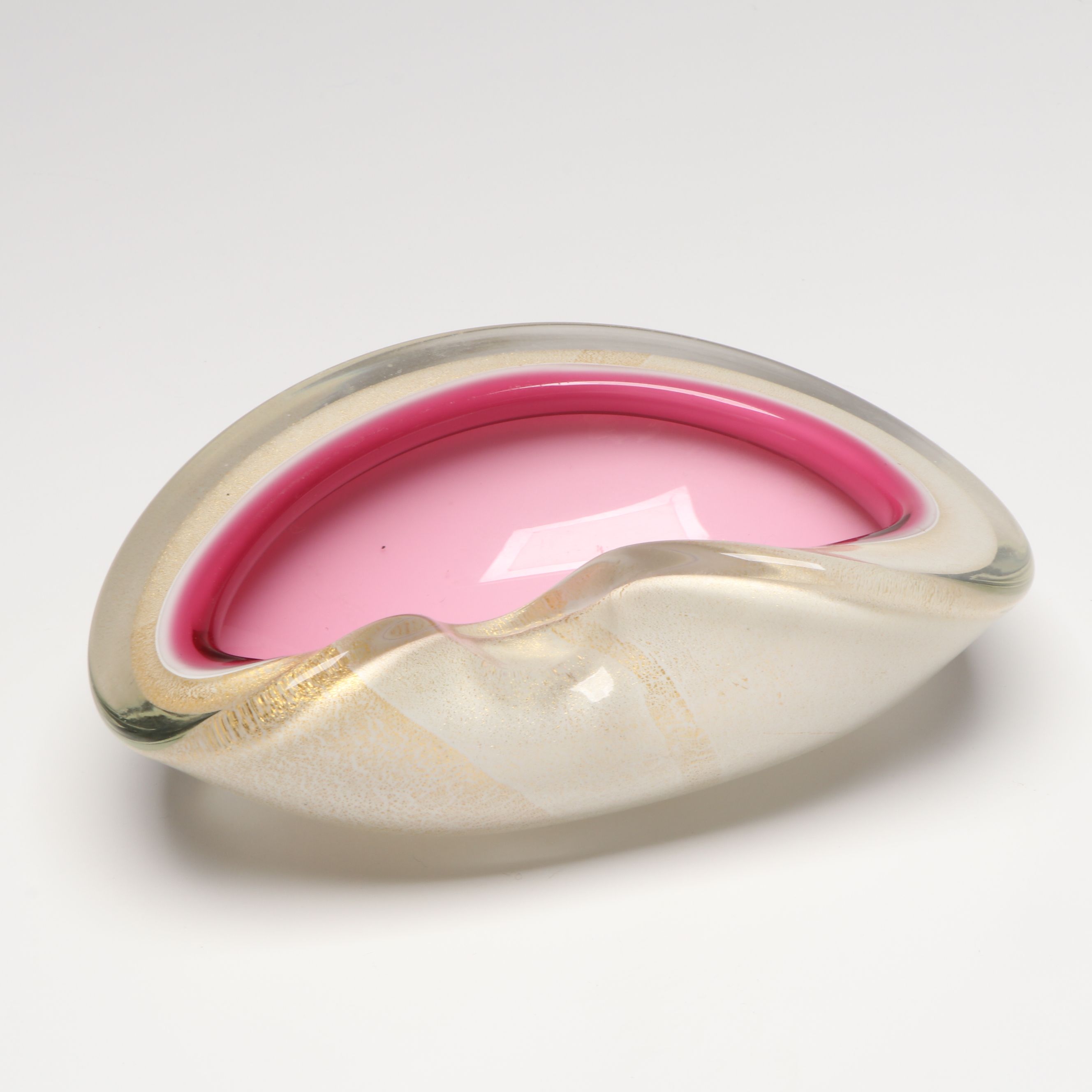 Alfredo Barbini Biomorphic and Bullicante Murano Glass Bowls, Mid-20th Century