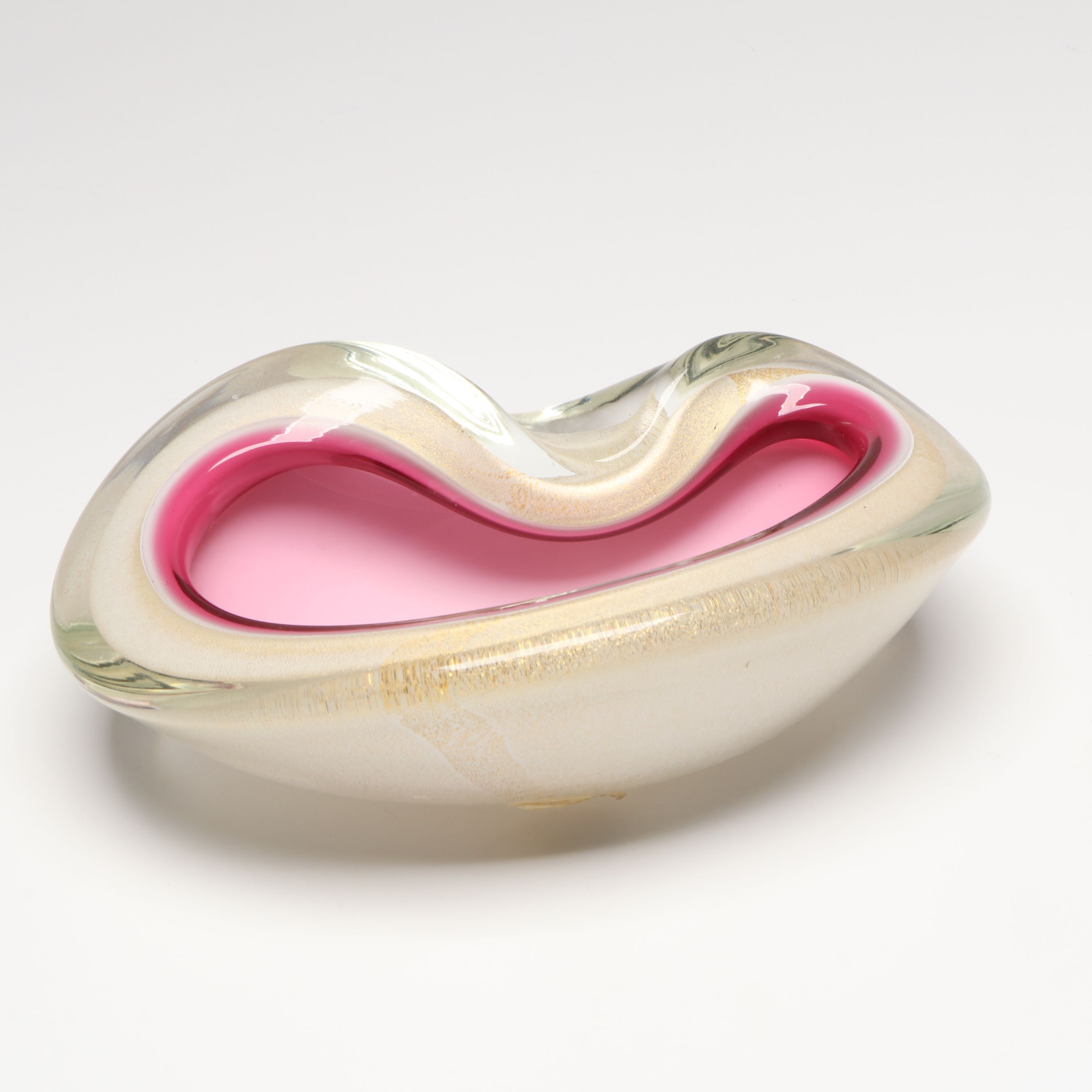 Alfredo Barbini Biomorphic and Bullicante Murano Glass Bowls, Mid-20th Century