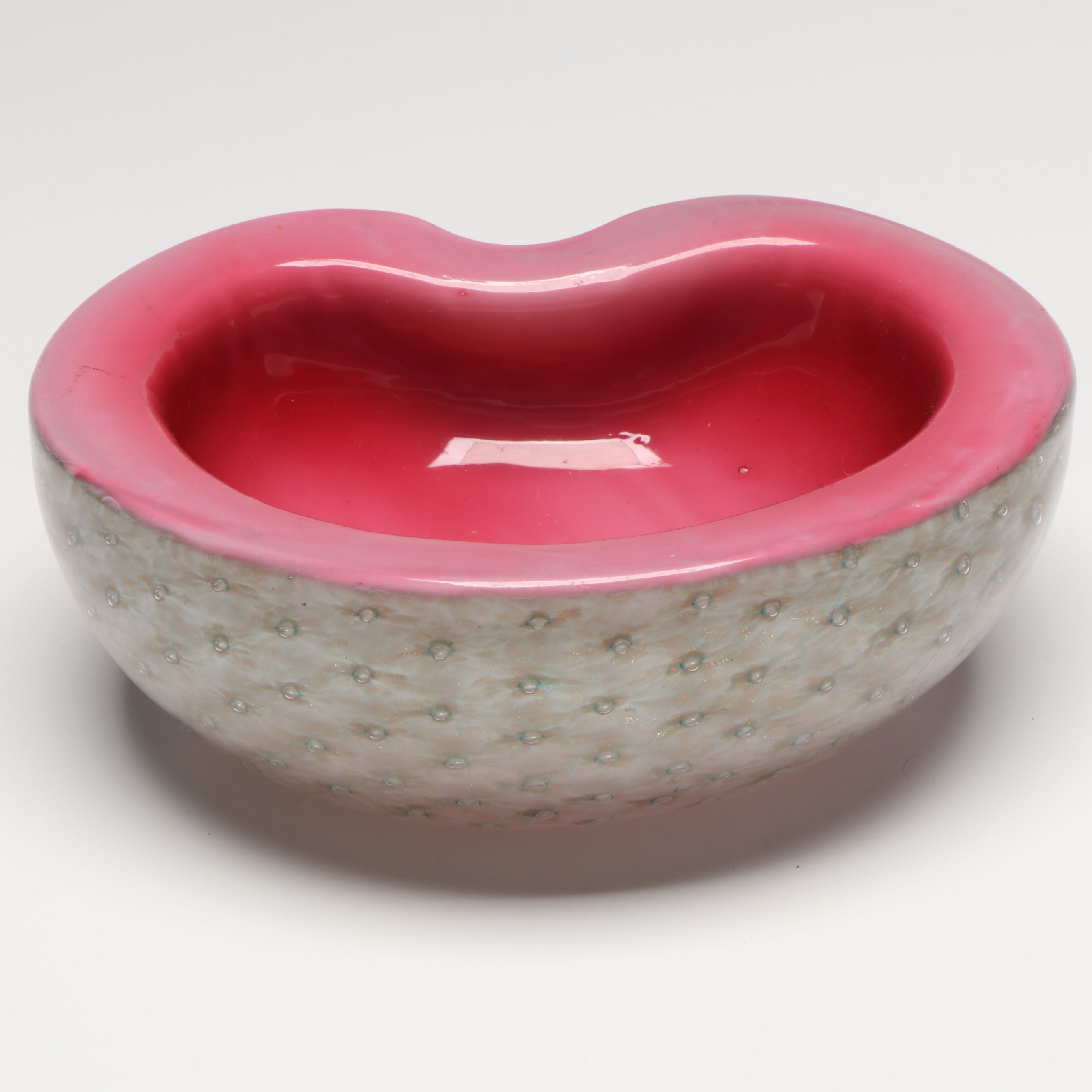 Alfredo Barbini Biomorphic and Bullicante Murano Glass Bowls, Mid-20th Century