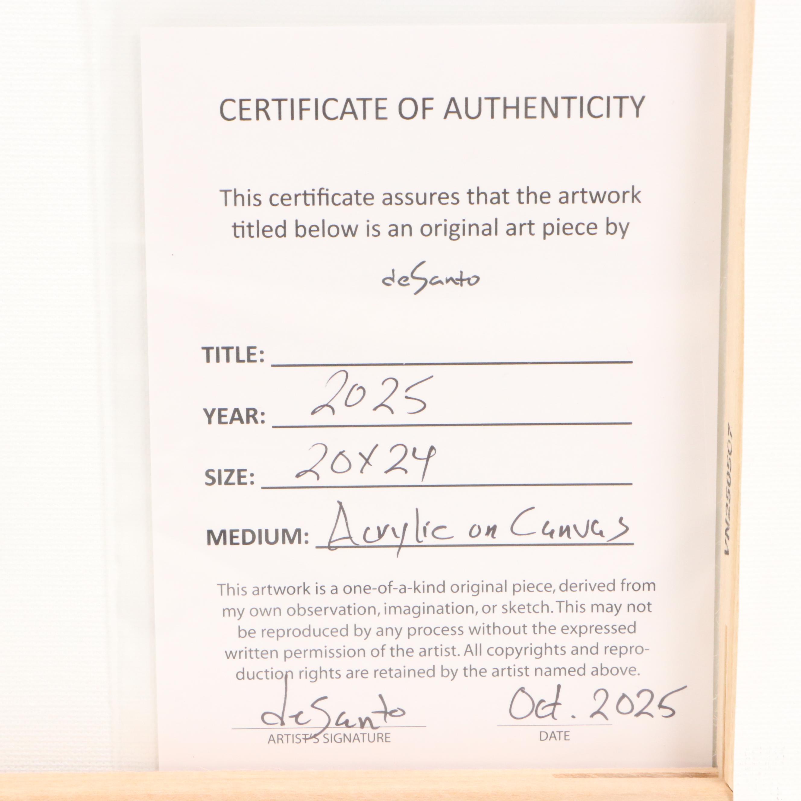 deSanto Acrylic Painting of Giraffe, 2025