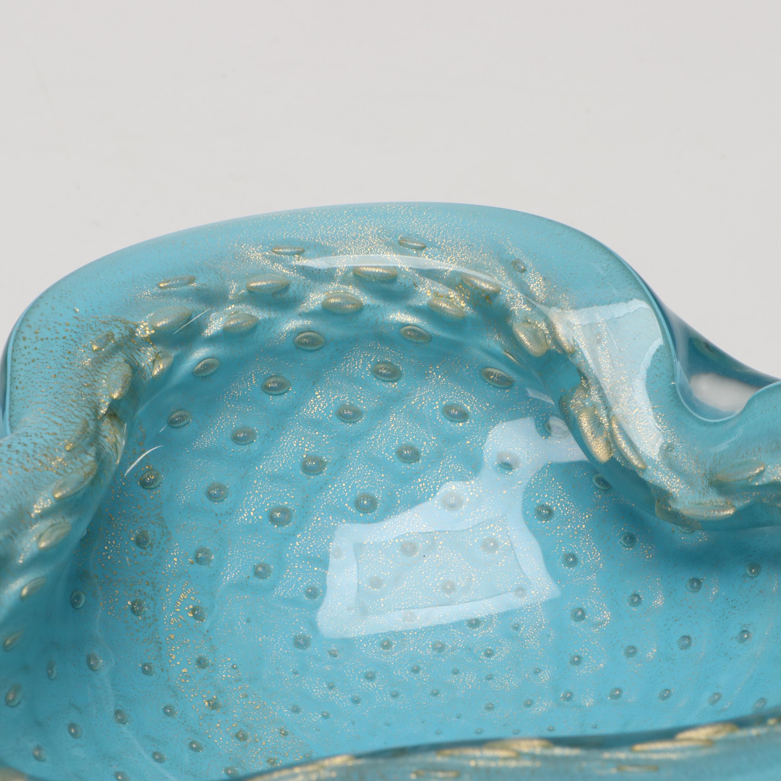 Alfredo Barbini Murano Gold Leaf Bullicante and Other Glass Bowls