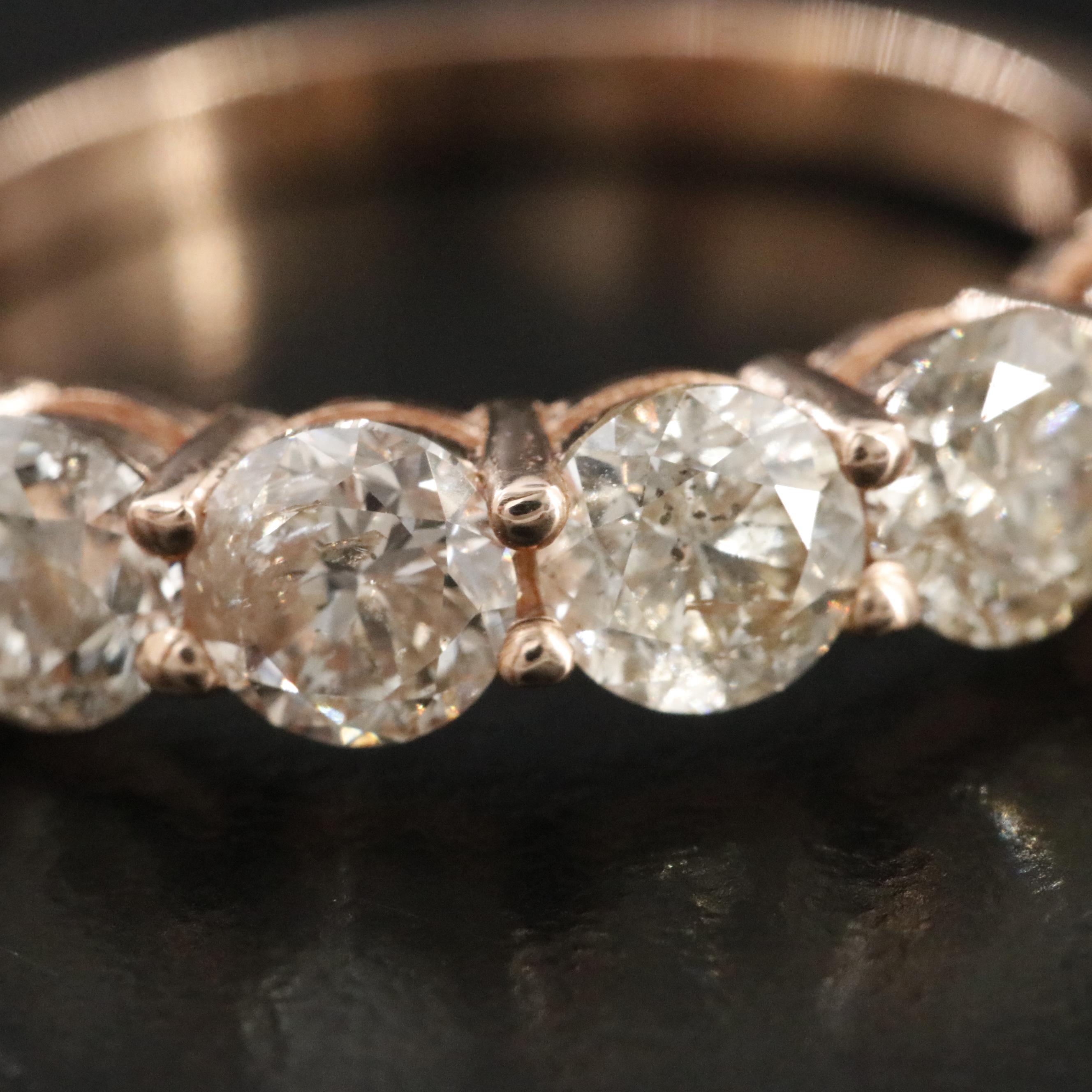 14K Rose Gold 3.26 CTW Diamond Ring with IGI Jewelry Report