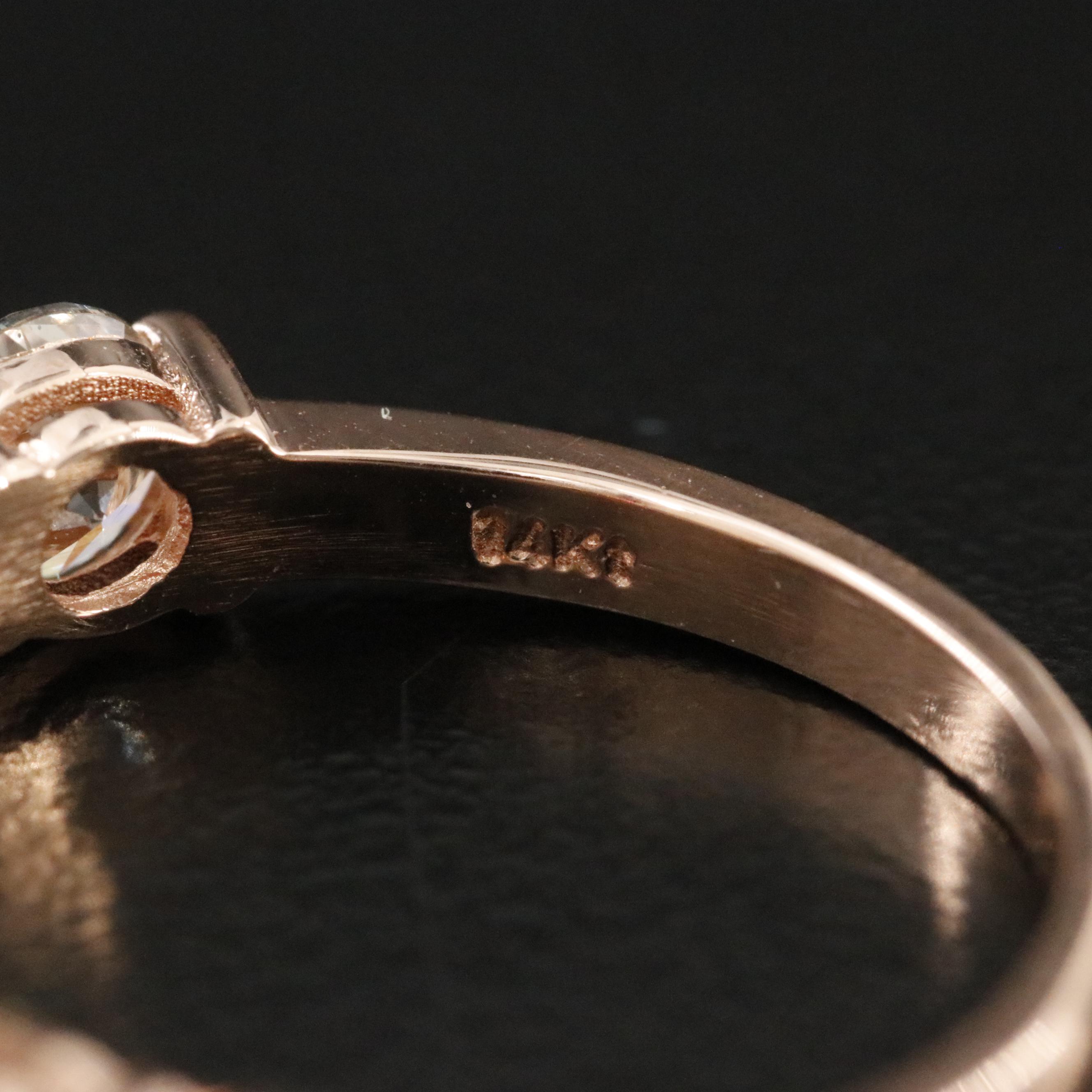 14K Rose Gold 3.26 CTW Diamond Ring with IGI Jewelry Report