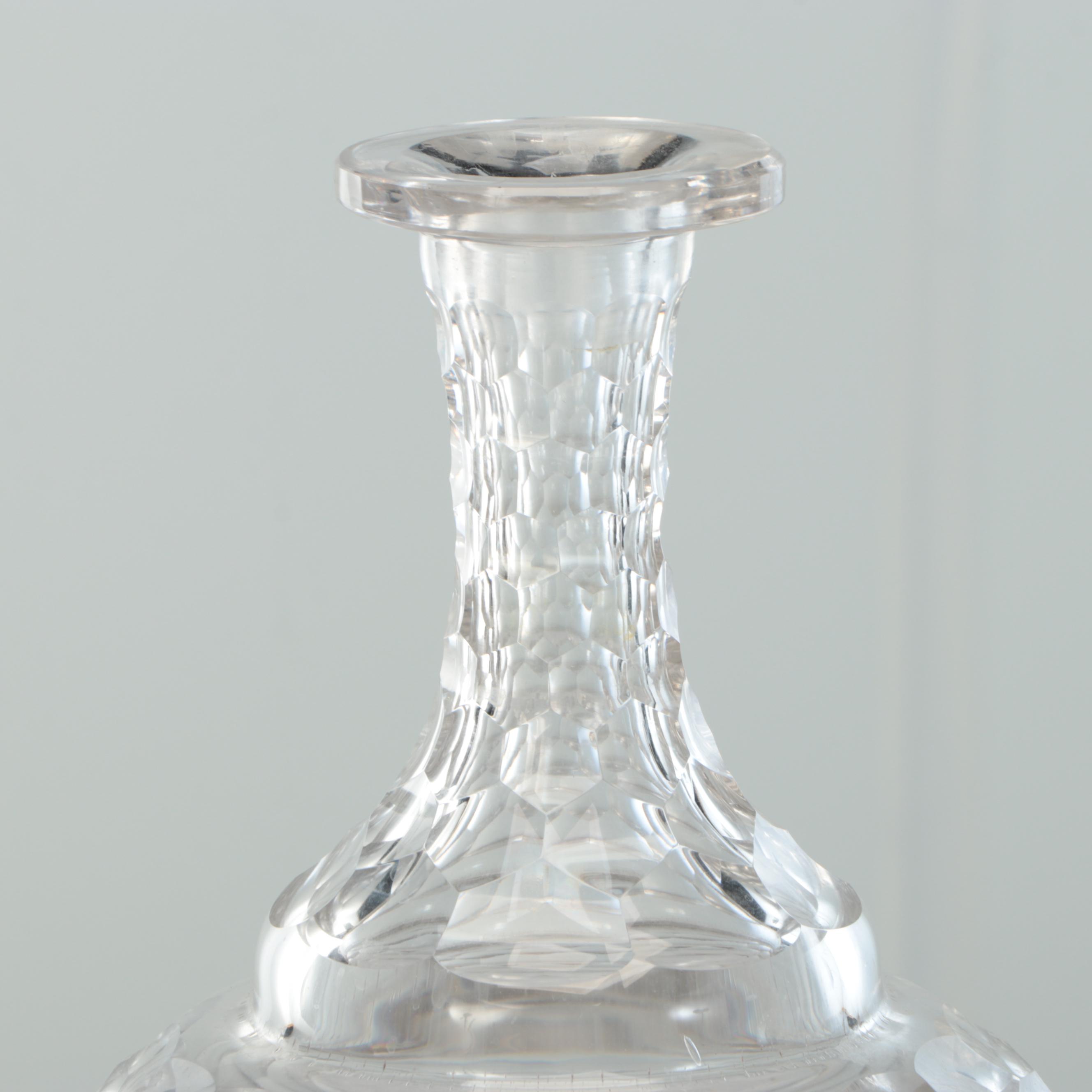 Large Crystal Footed Vase Pair