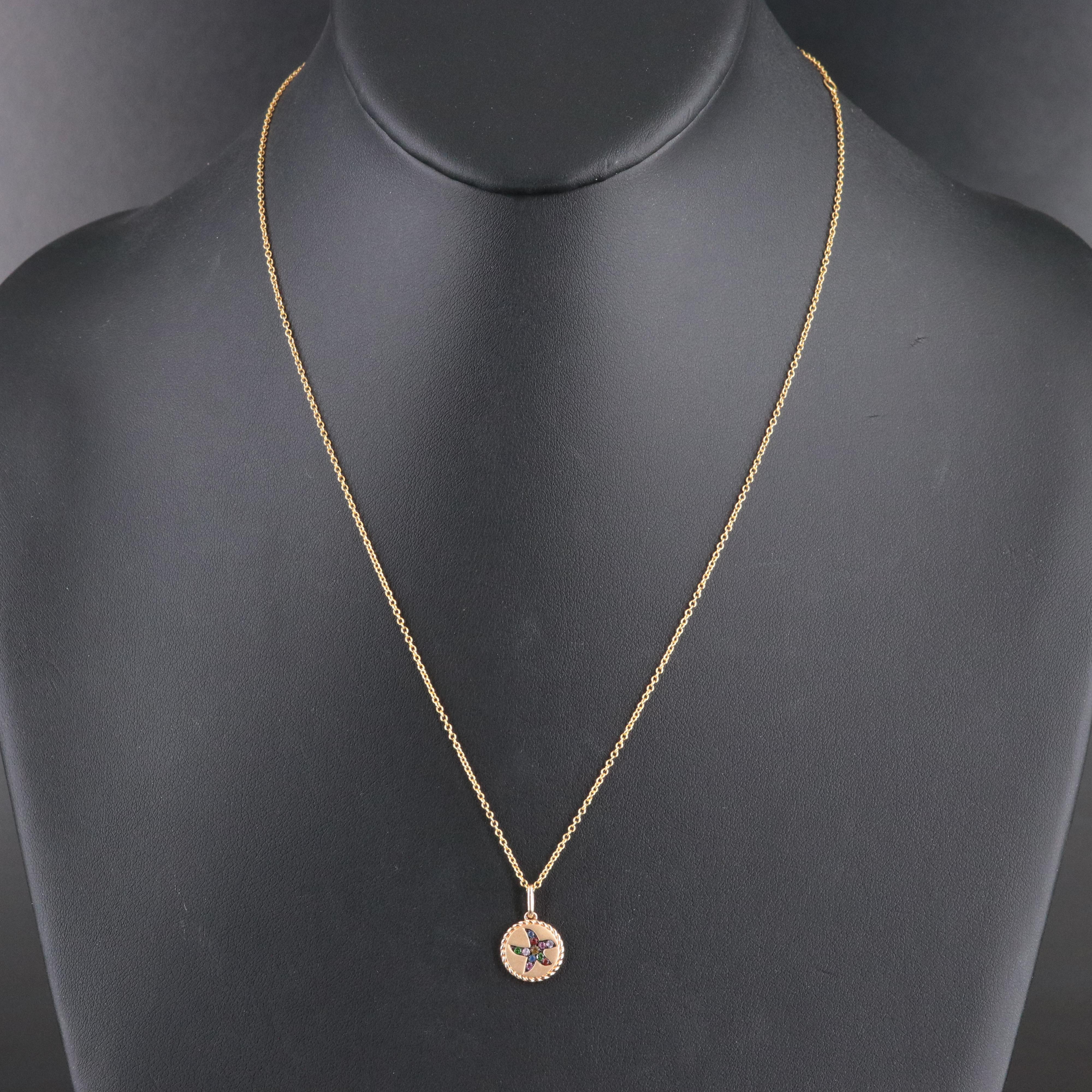 EFFY 14K Sapphire Starfish Pendant Necklace