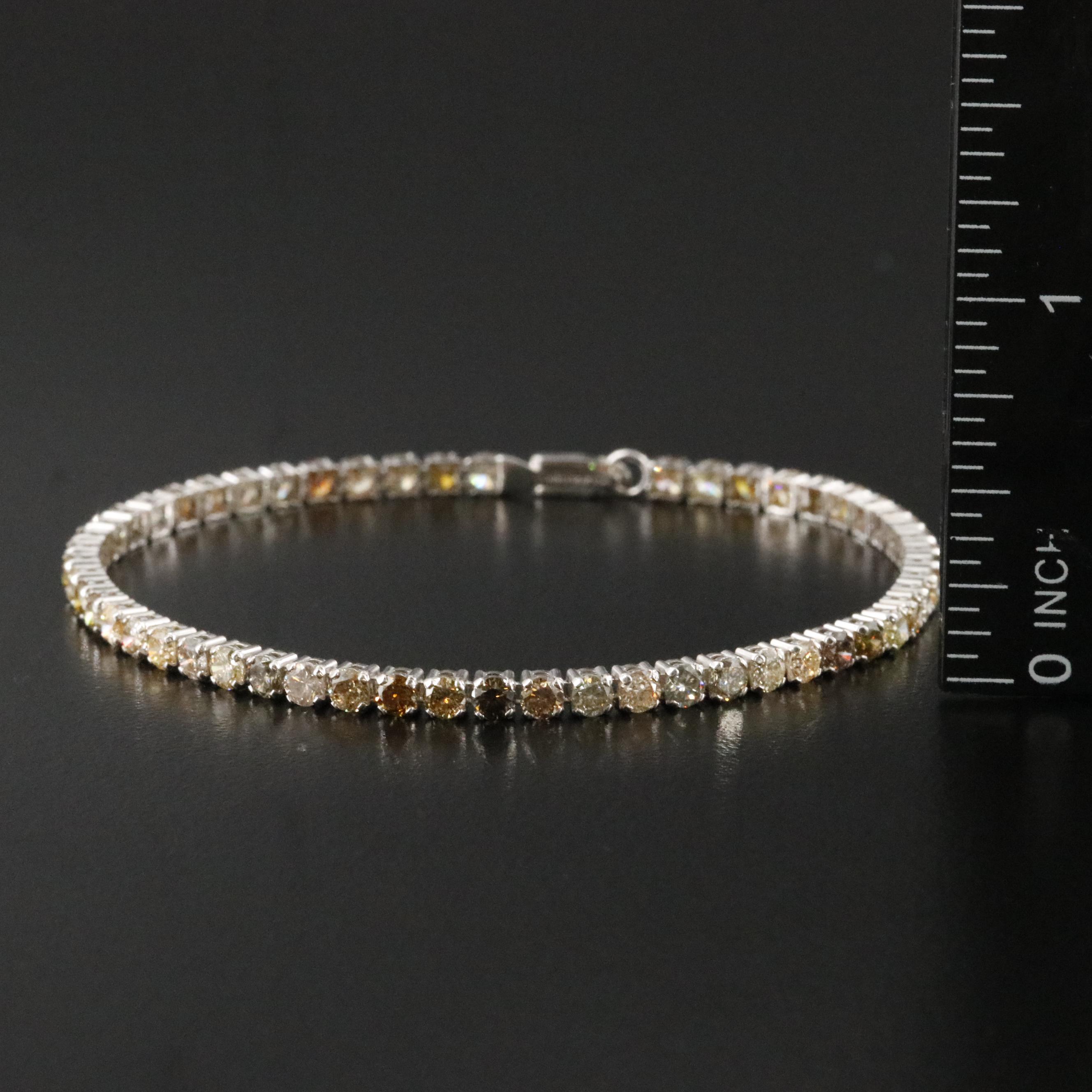14K 5.00 CTW Fancy Diamond Bracelet with IGI Report