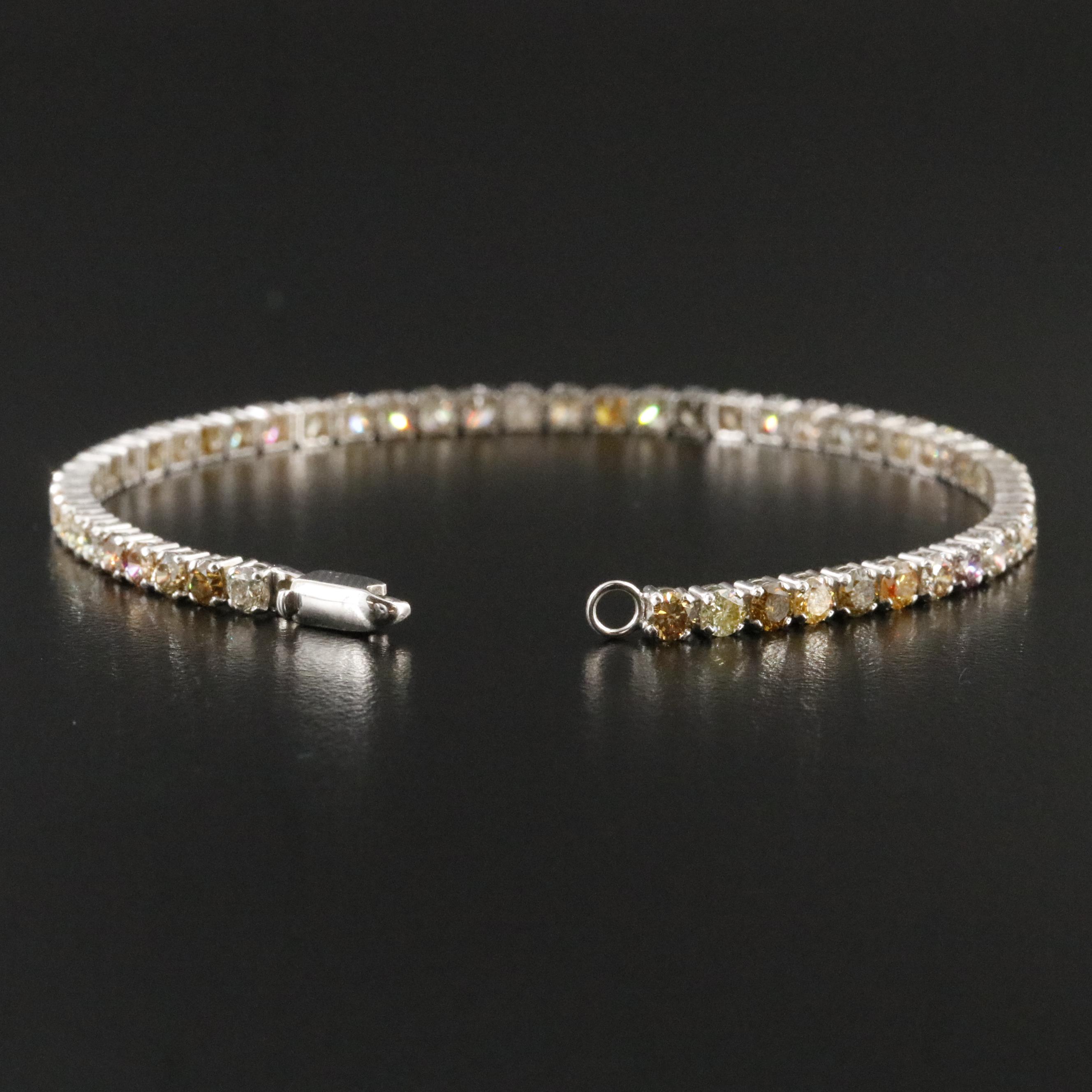 14K 5.00 CTW Fancy Diamond Bracelet with IGI Report