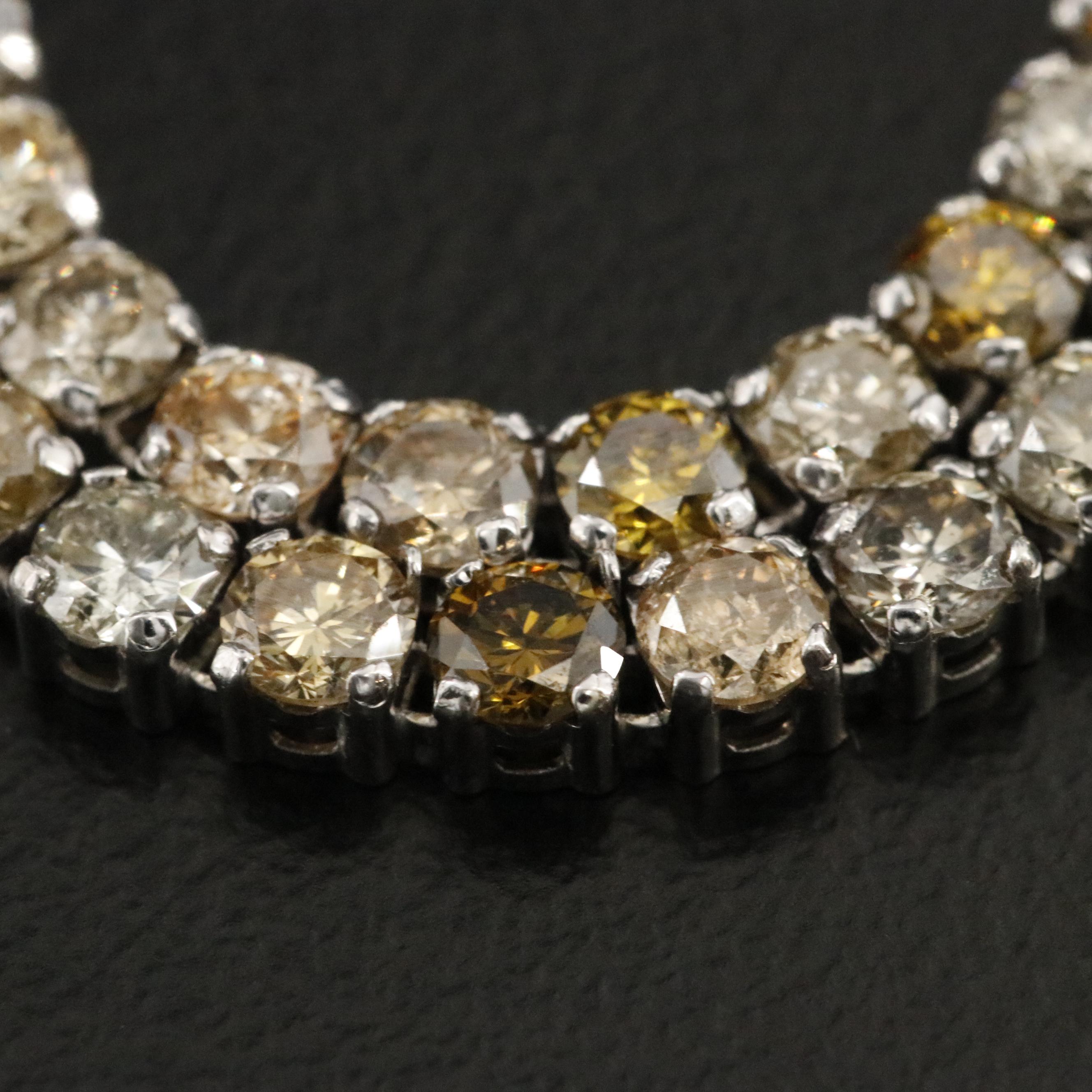 14K 5.00 CTW Fancy Diamond Bracelet with IGI Report