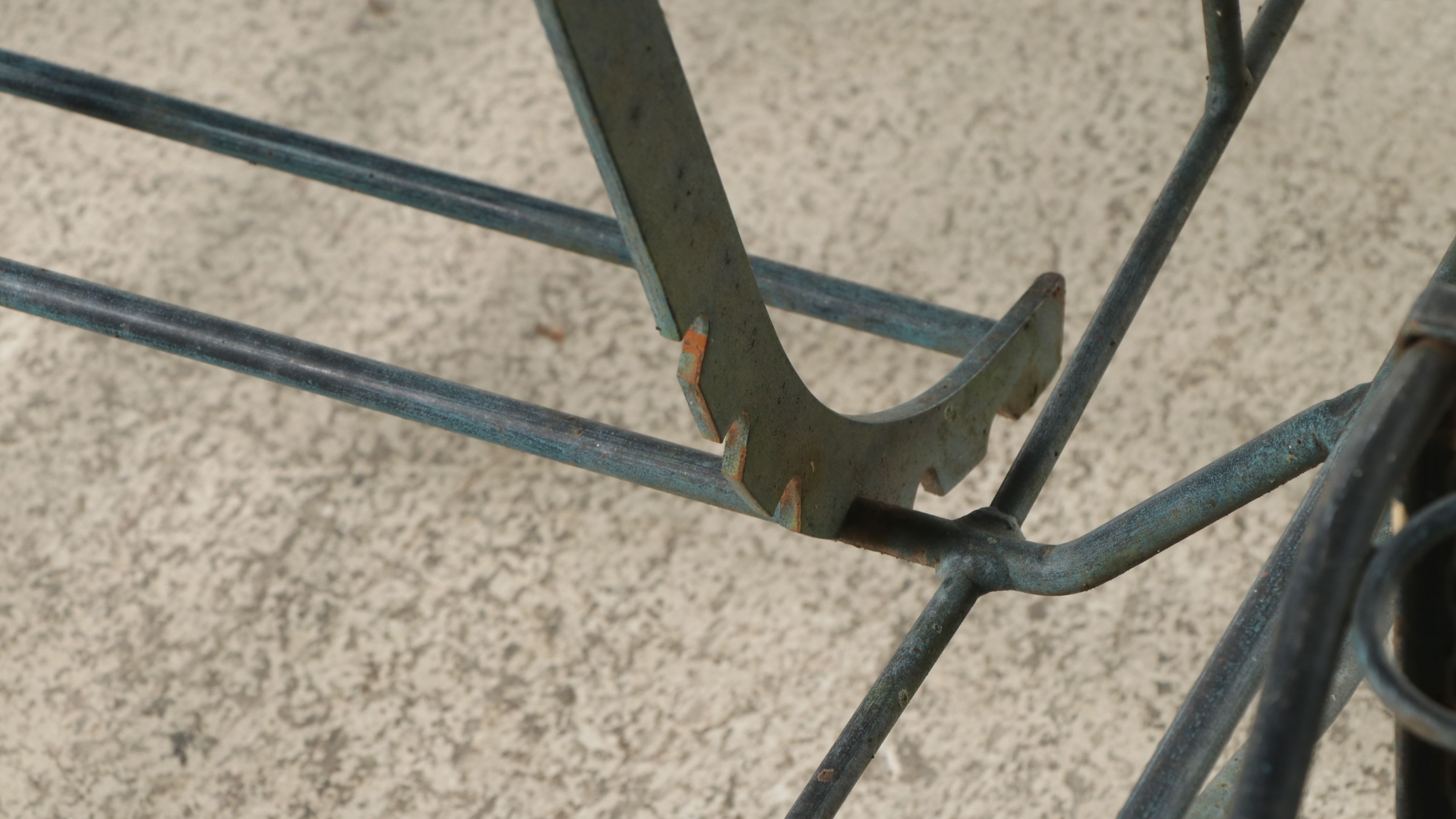 Pair of Wrought Iron Patio Chaise Lounges and Accent Tables