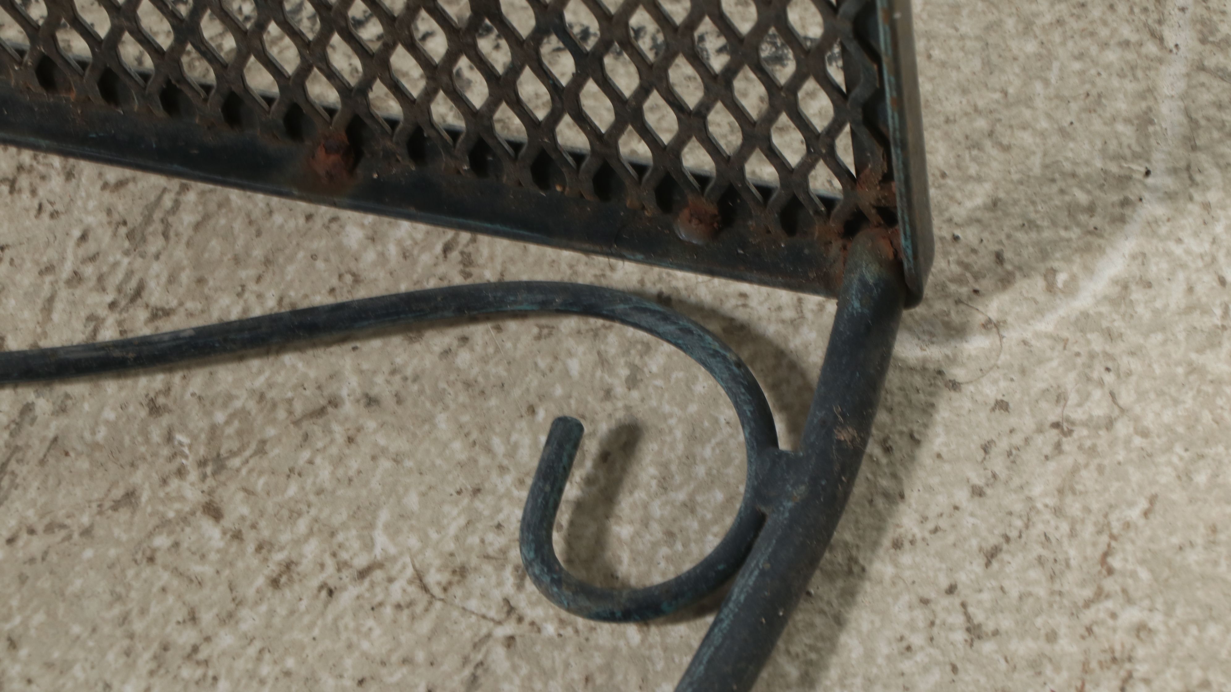 Pair of Wrought Iron Patio Chaise Lounges and Accent Tables