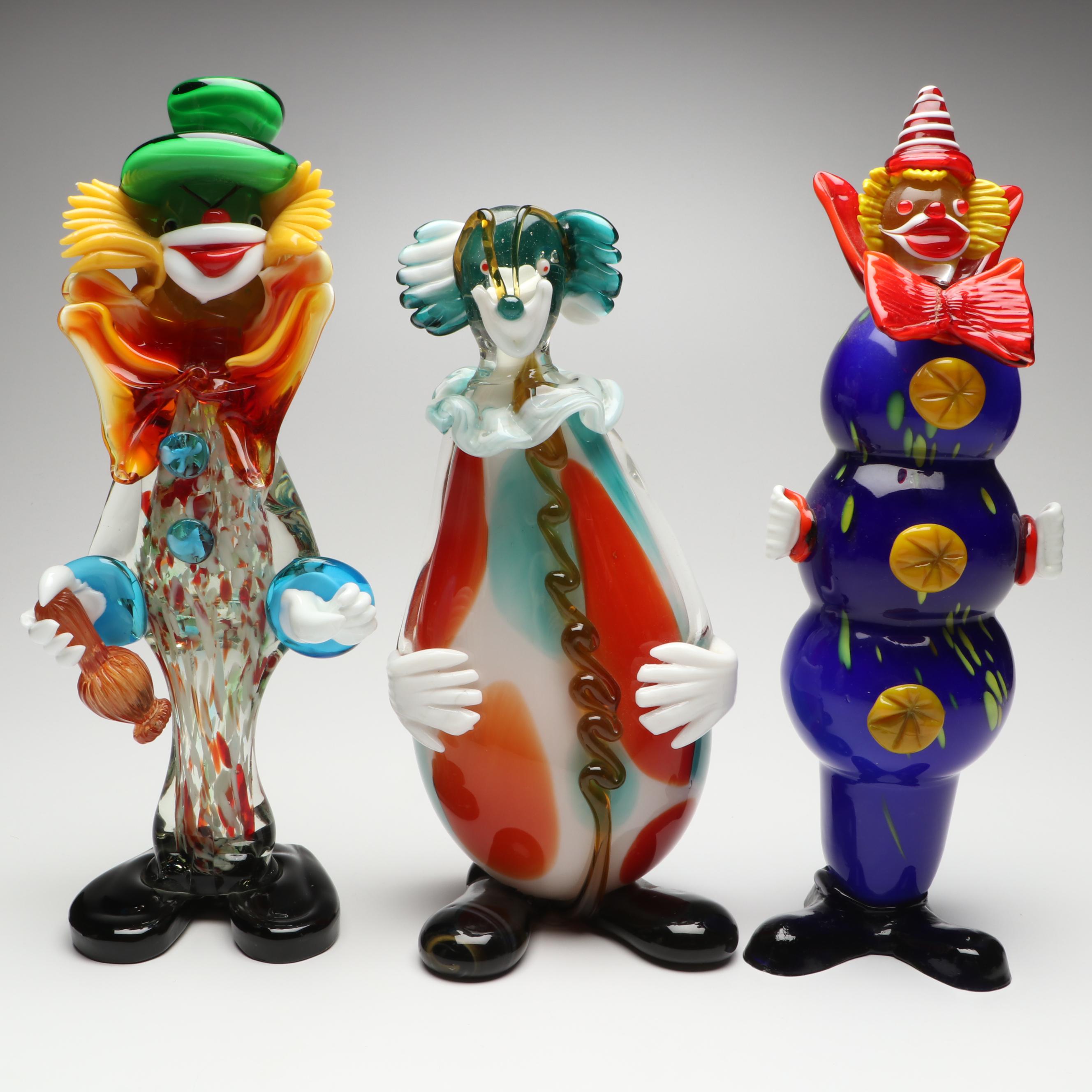 Murano Glass Clowns, Mid to Late 20th Century