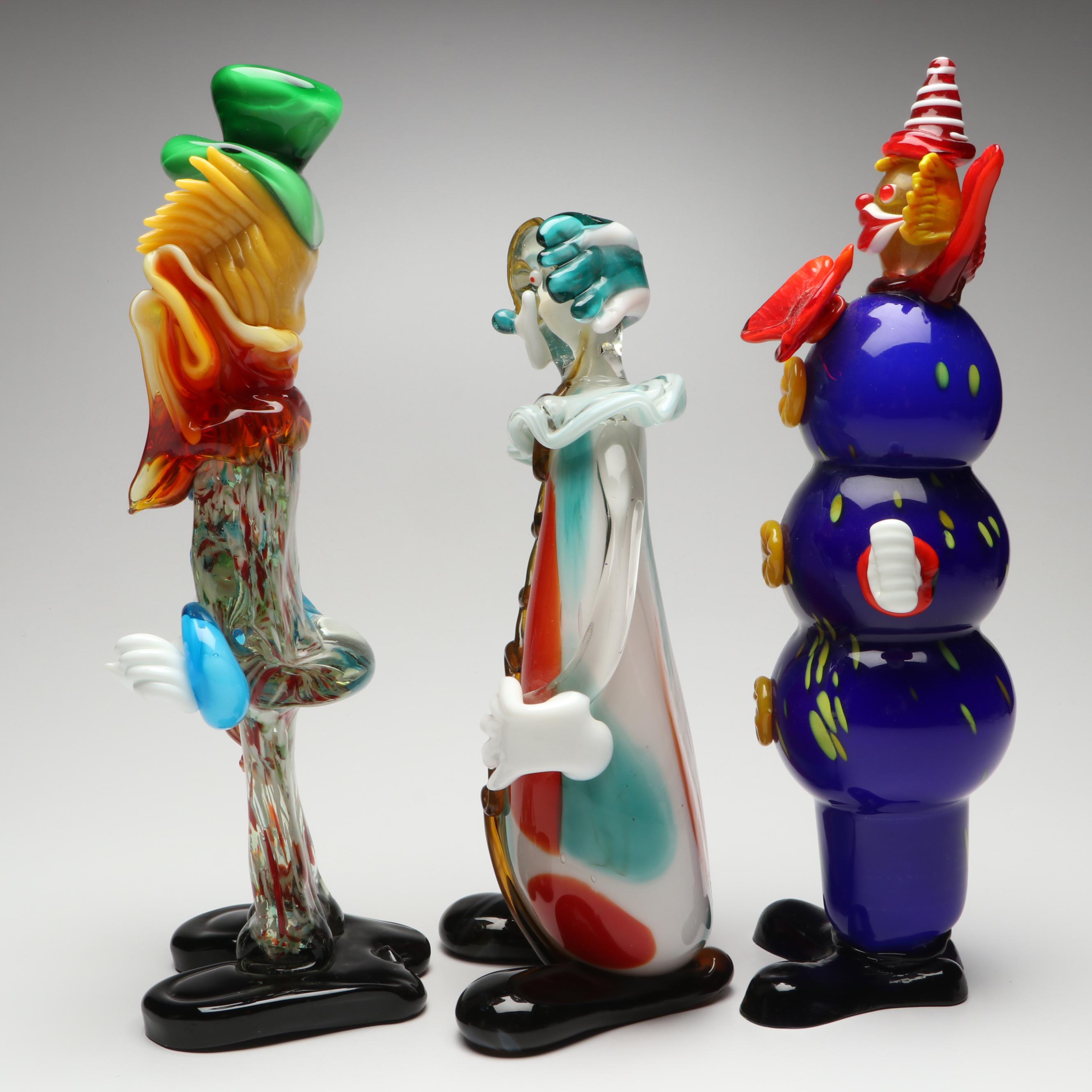 Murano Glass Clowns, Mid to Late 20th Century