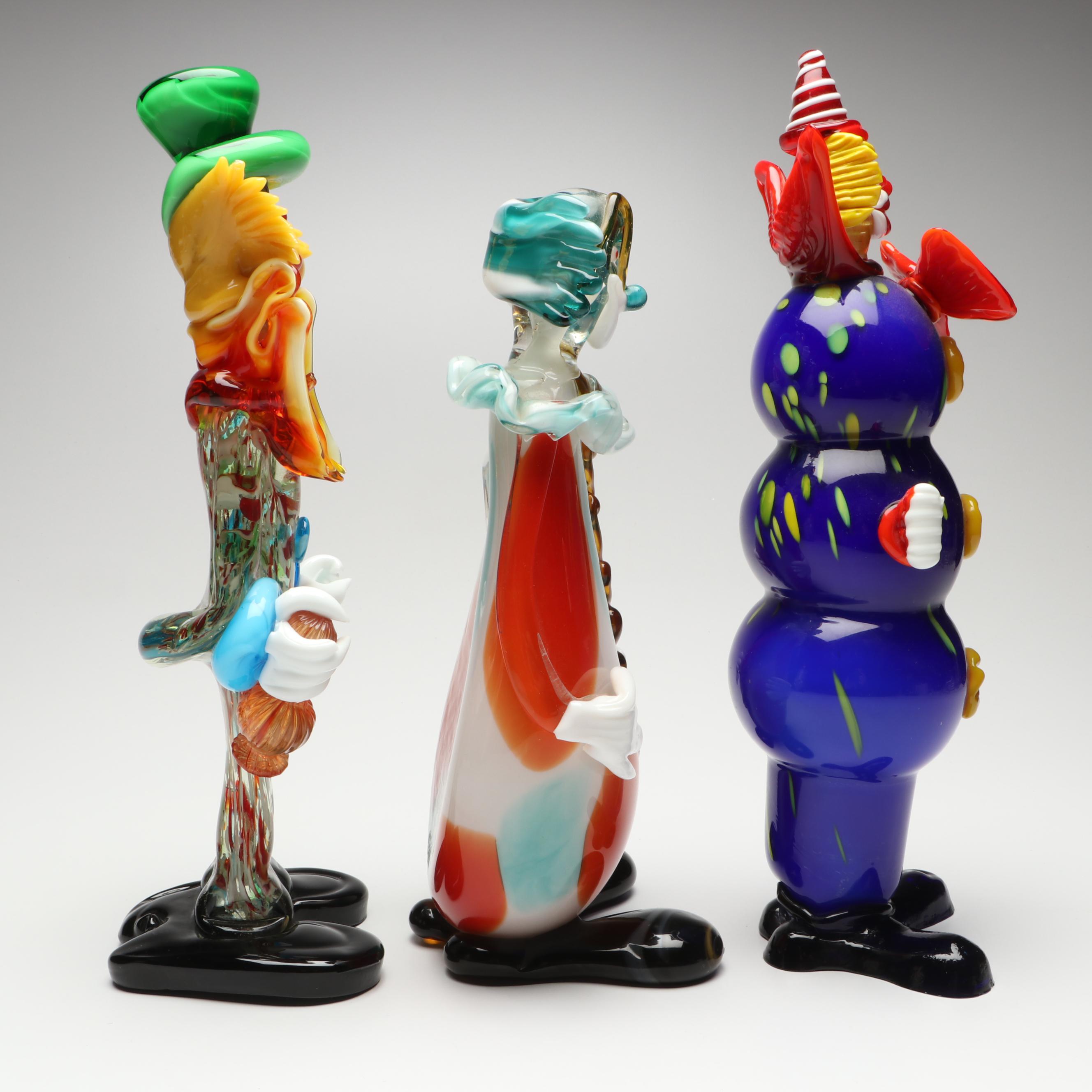 Murano Glass Clowns, Mid to Late 20th Century
