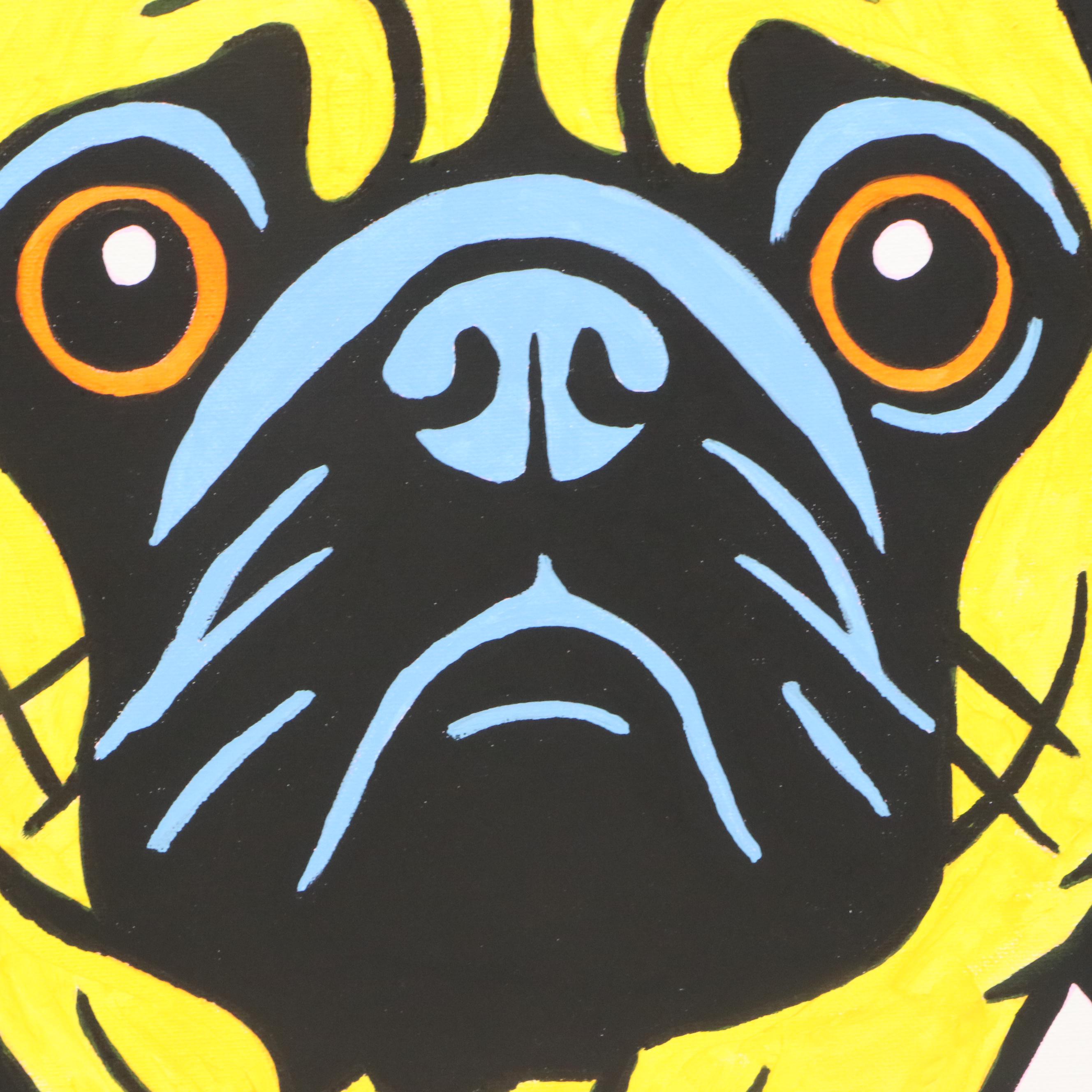 deSanto Acrylic Painting "Pugsy Malone," 2025